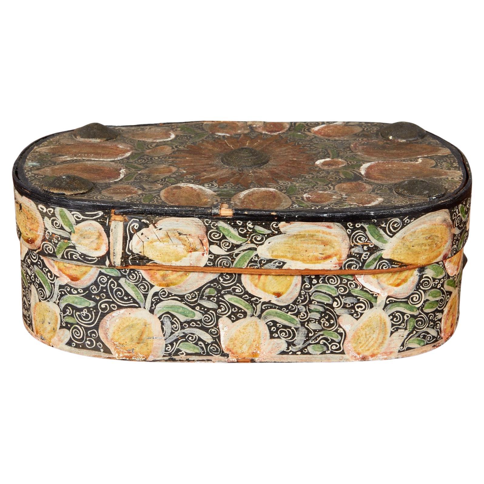 READY TO POST Folk Painted Norwegian Pantry Box