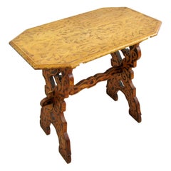 Folk Rustic Wooden Hand Made Table, Early 20th Century