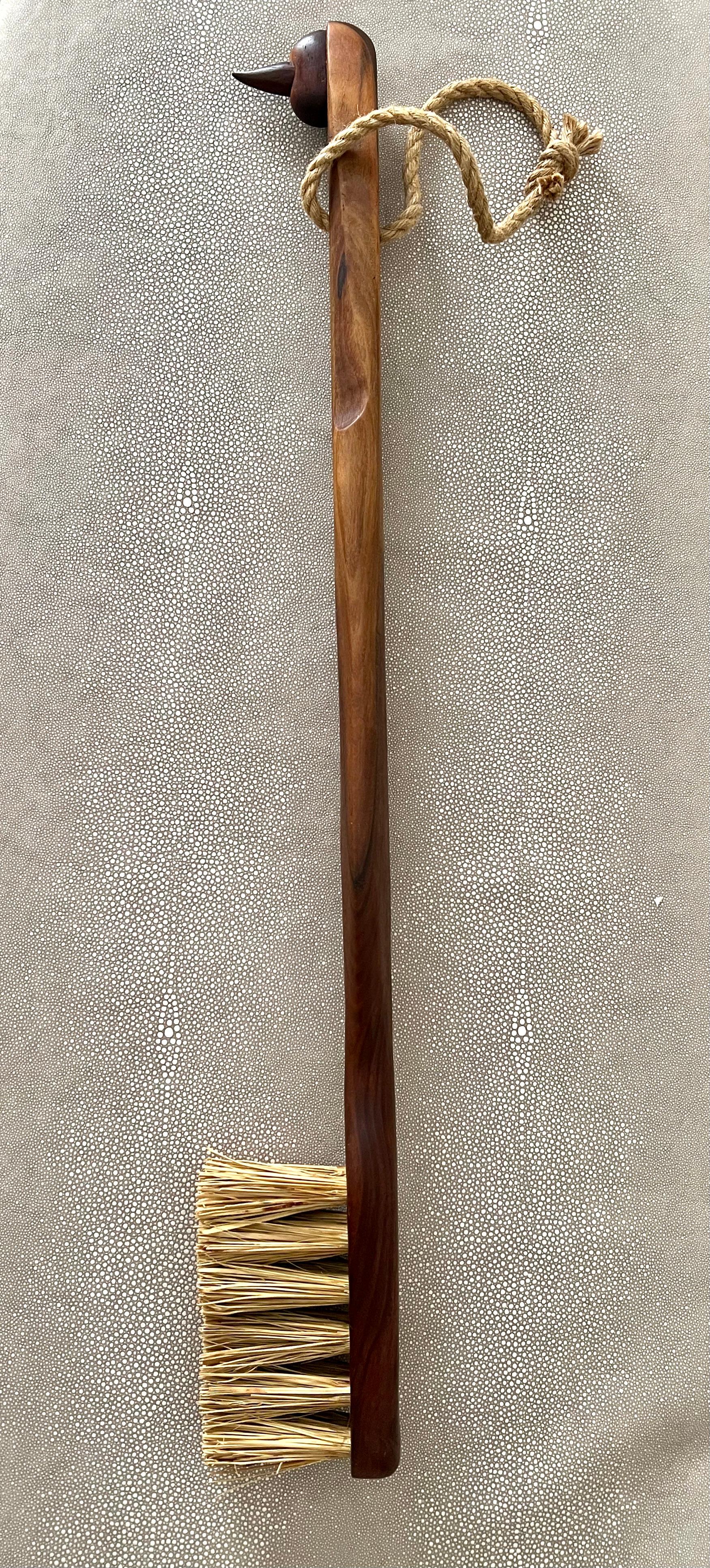 Folkart Hand Carved Oversized Wooden Toothbrush with Rope For Sale 5