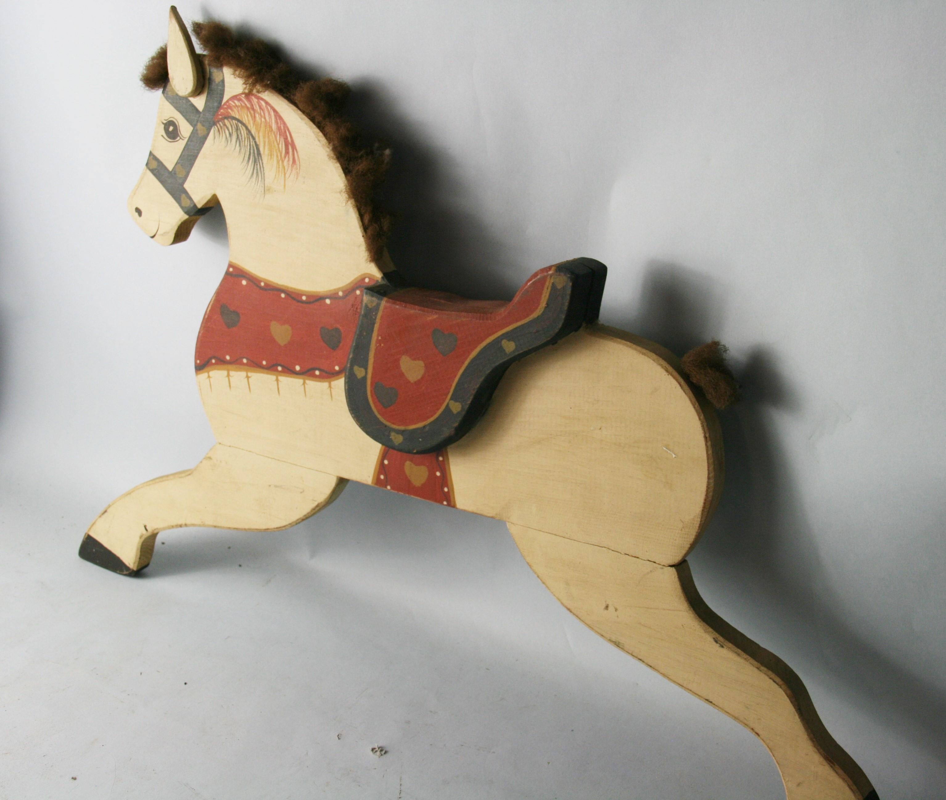 FolkArt Hand Made Horse Wall Sculpture For Sale 1