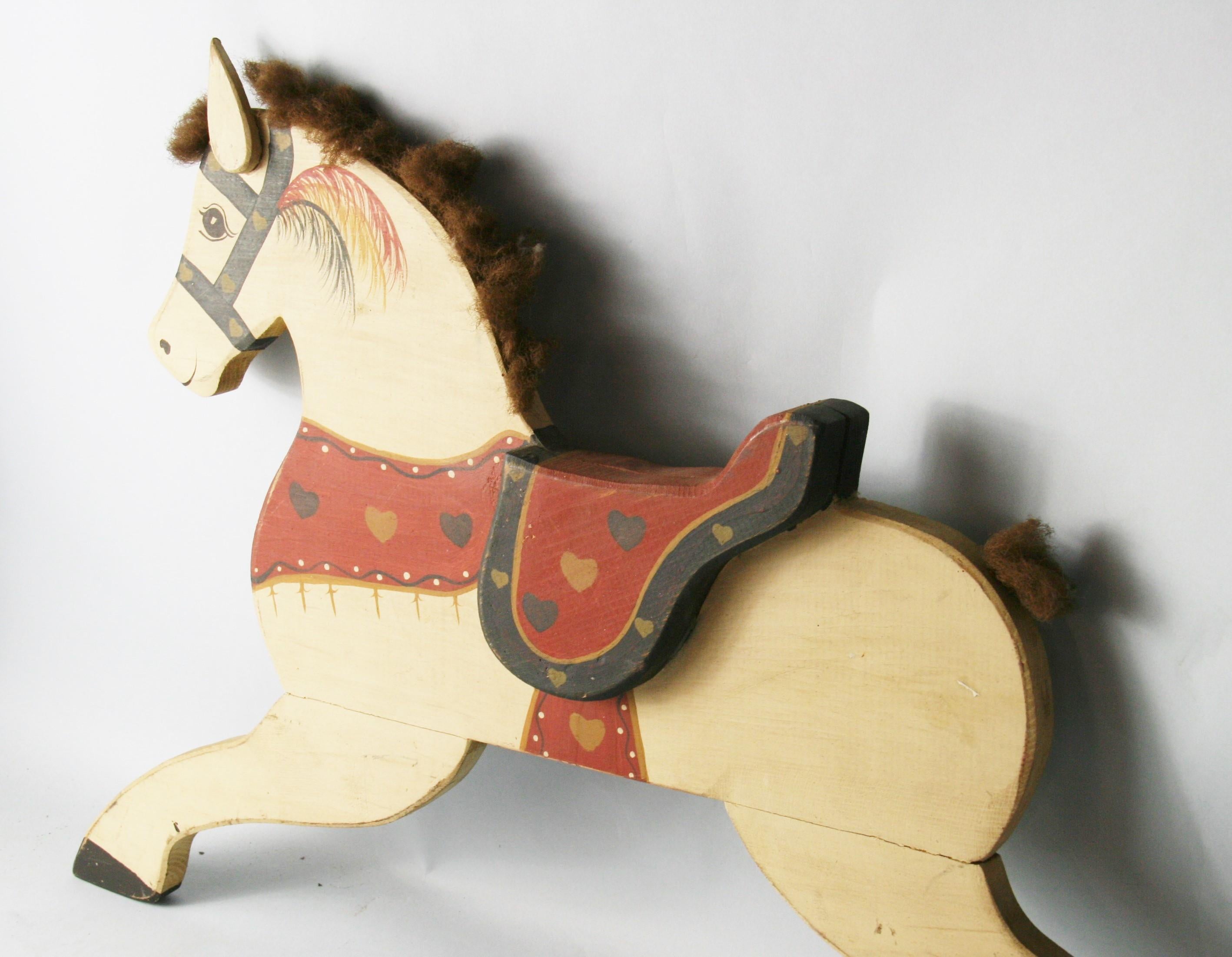 FolkArt Hand Made Horse Wall Sculpture For Sale 3