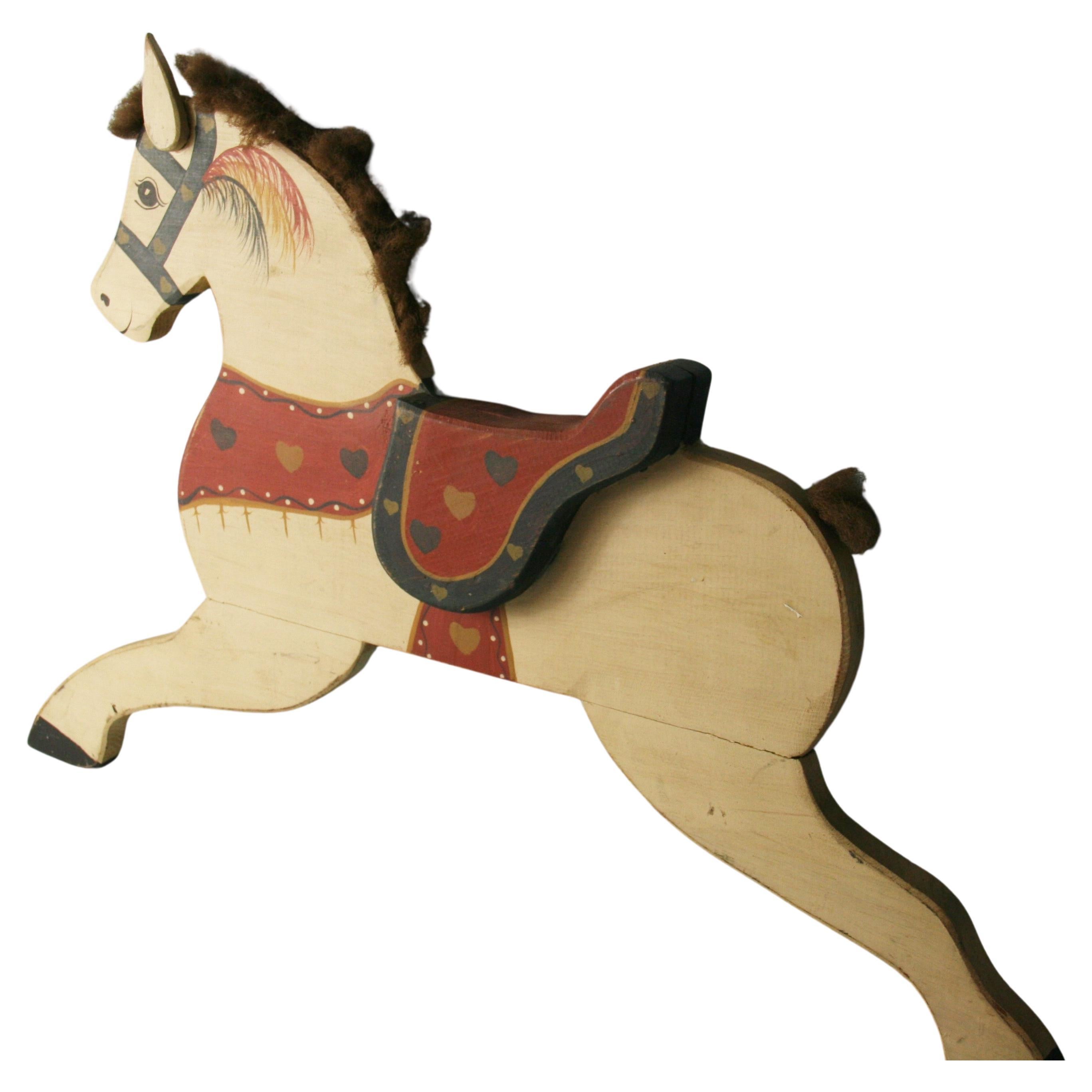 FolkArt Hand Made Pferd Wandskulptur im Angebot