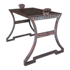 Banc en fonte et chêne massif de Folke Bensow pour Näfverkvarns Bruk Suède années 1920