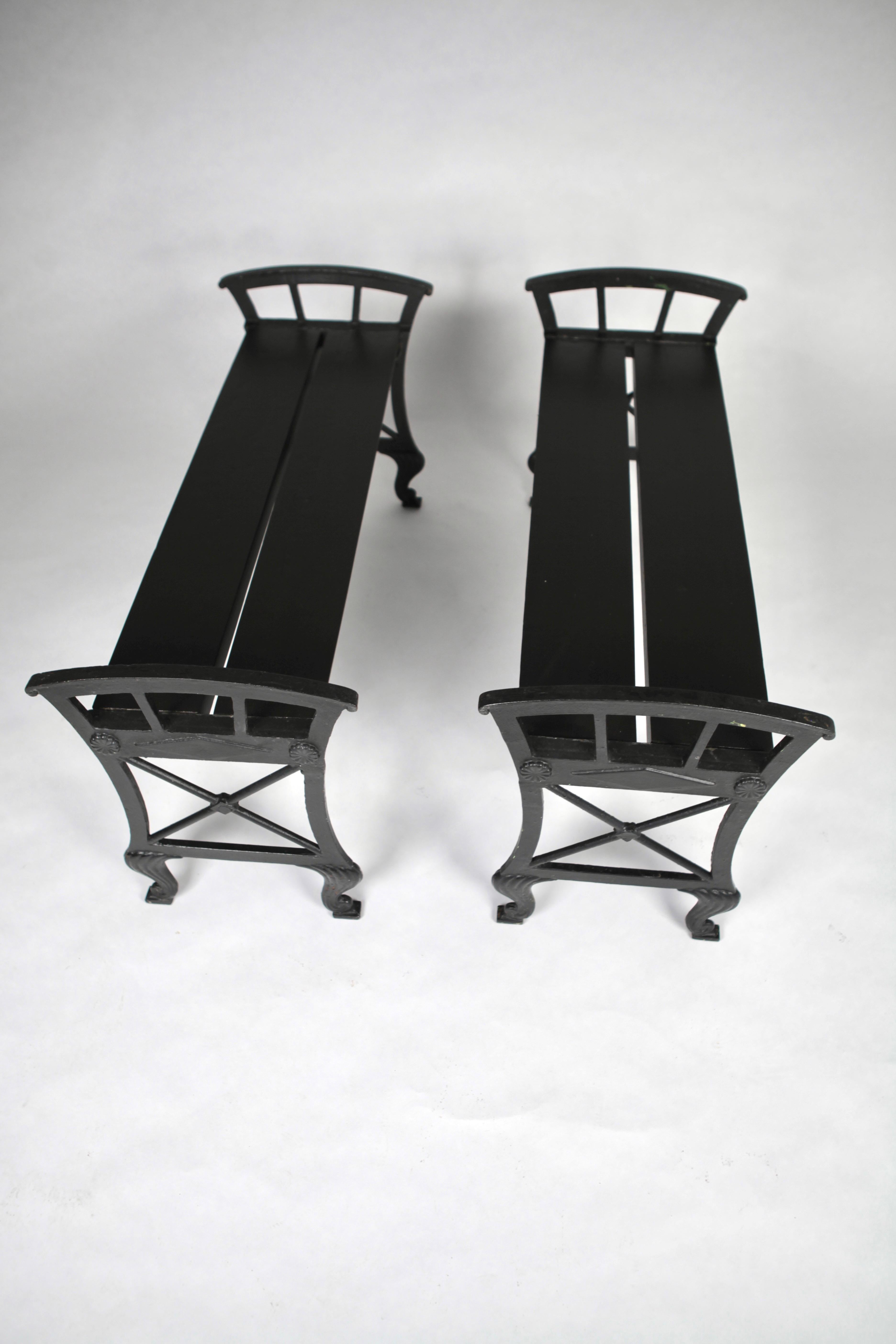 Folke Bensow, Pair of Benches No. 2, Näfequarns Bruk, Sweden 1925 For Sale 2