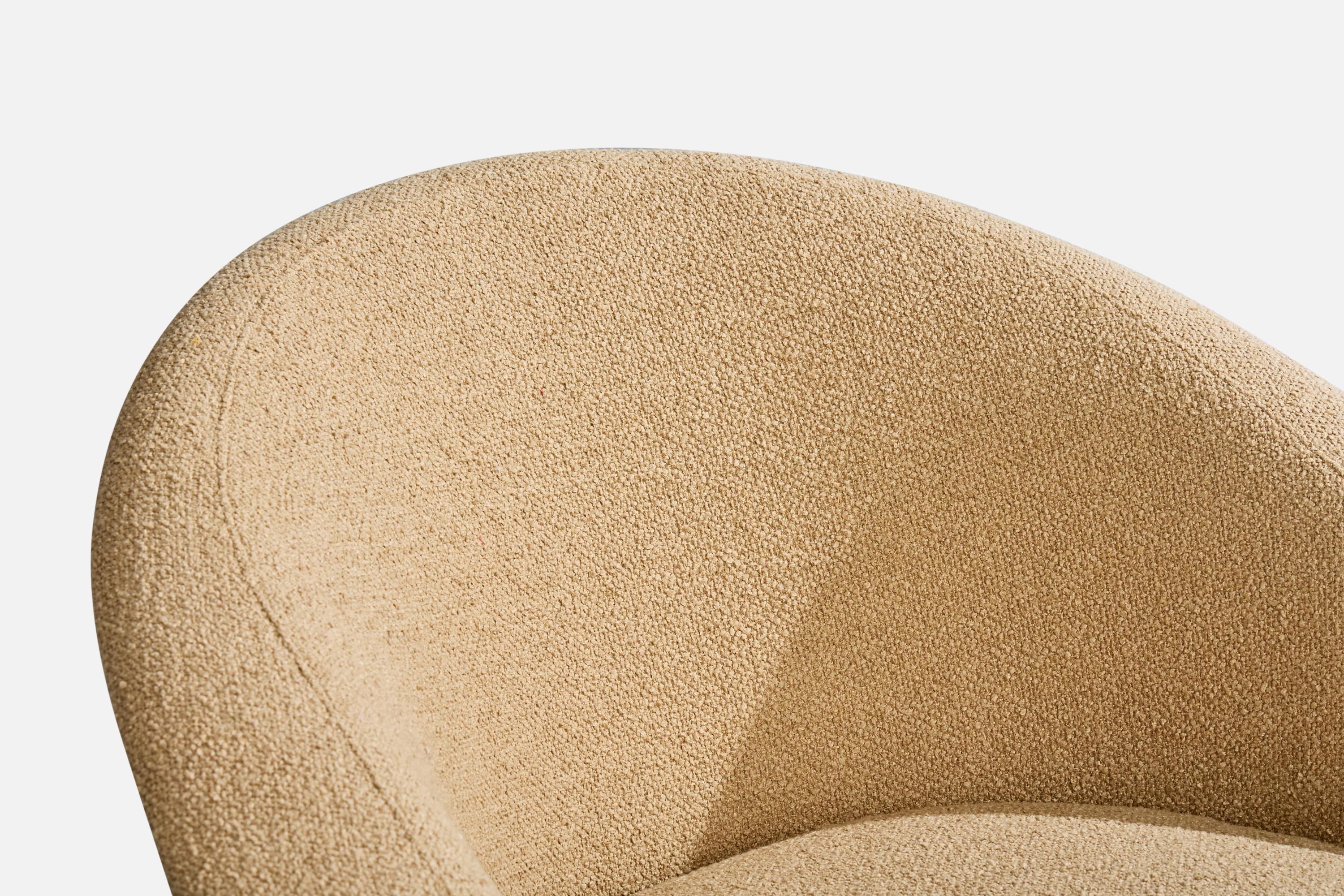 Folke Jansson, chaises longues, tissu, teck, laiton, Suède, années 1950 en vente 1