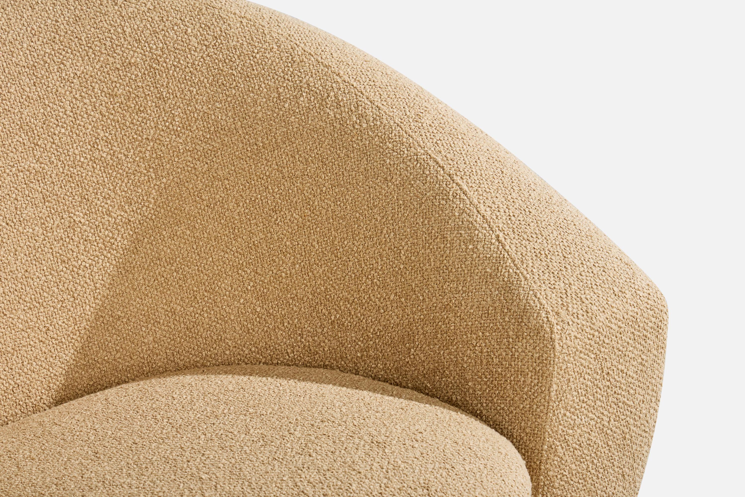 Folke Jansson, chaises longues, tissu, teck, laiton, Suède, années 1950 en vente 2
