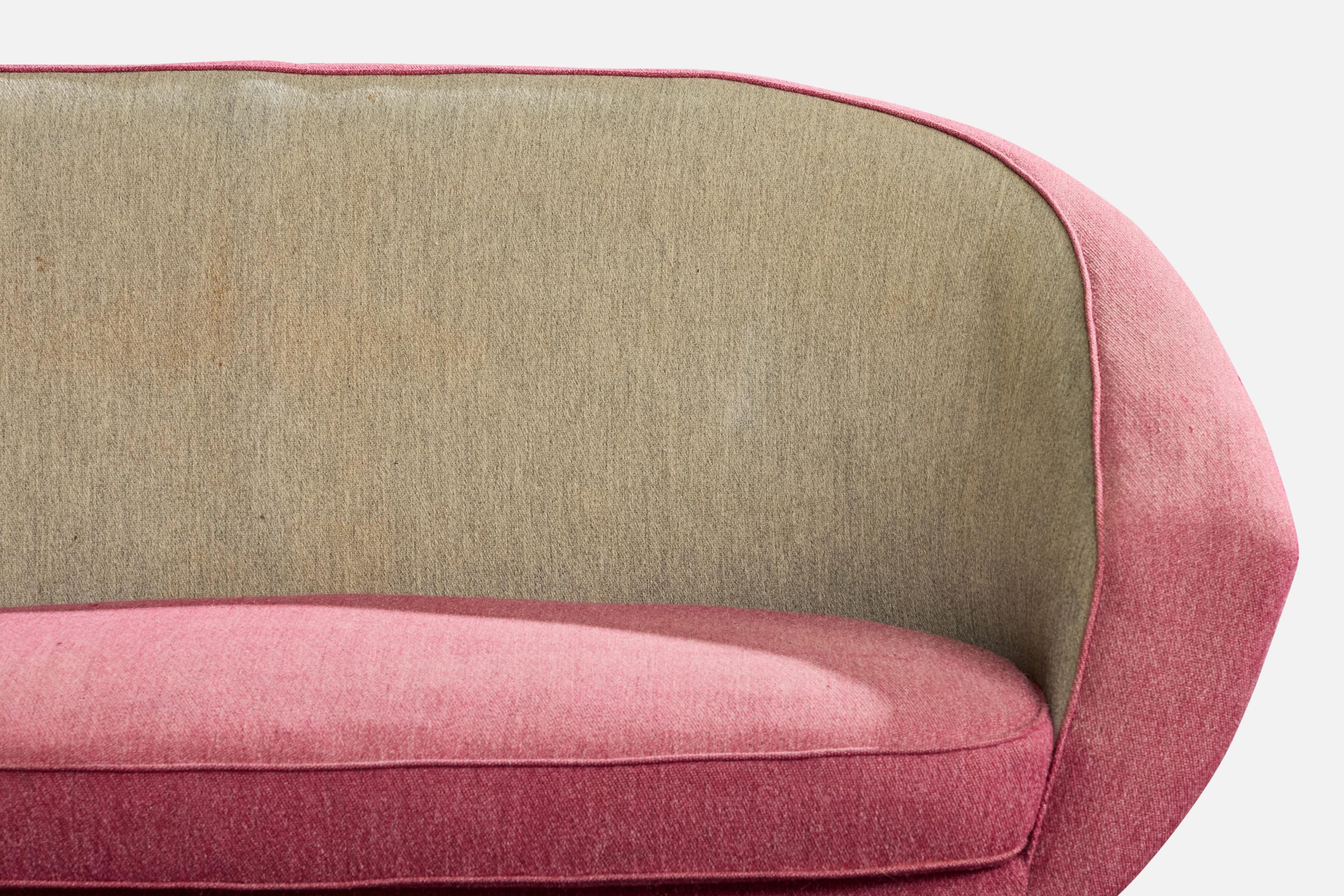 Folke Jansson, Sofa, Fabric, Teak, Brass, Sweden, 1950s en venta 2