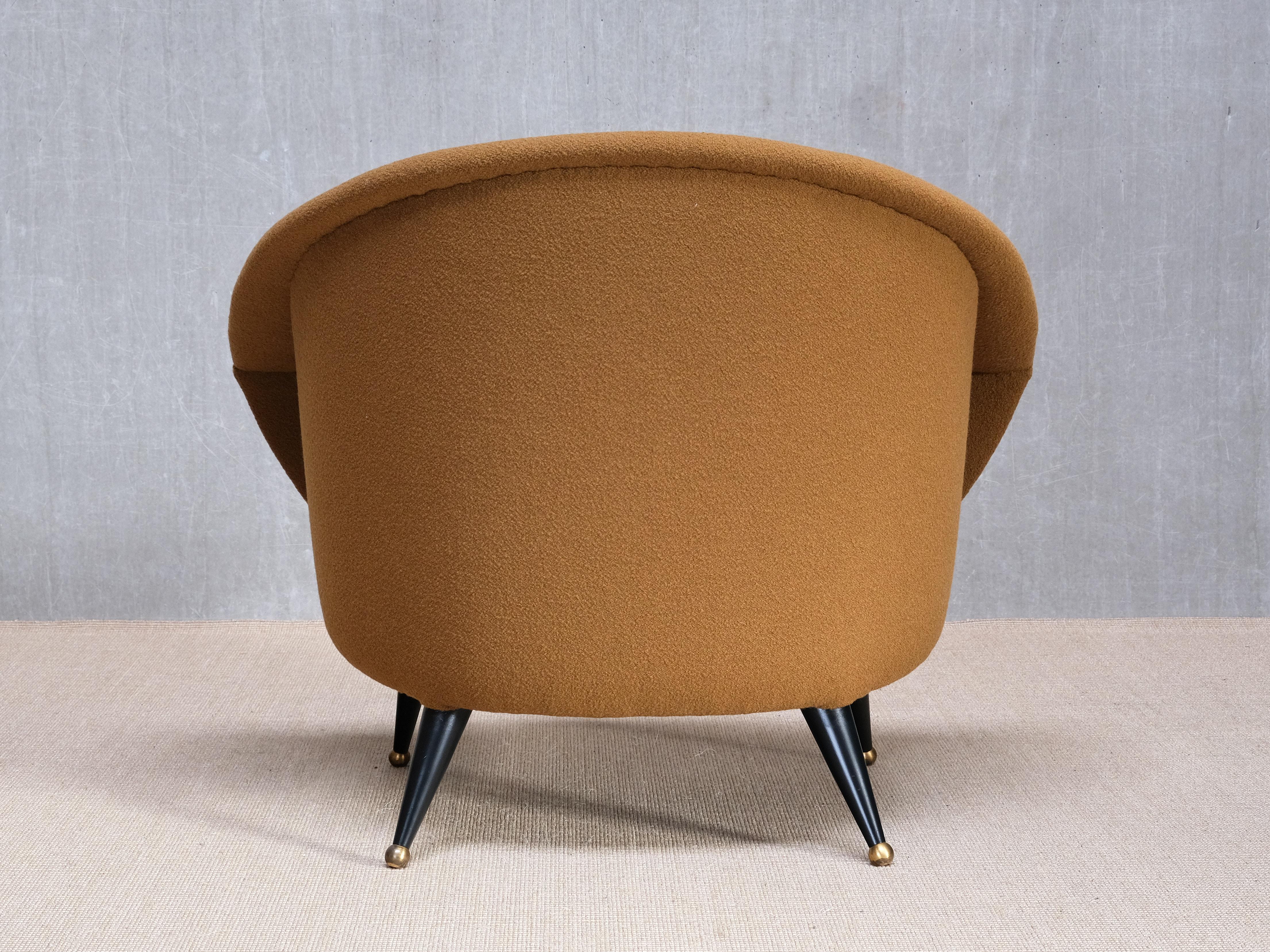 Sillón 'Tellus' de Folke Jansson en bouclé de lana ocre, SM Wincrantz, Suecia, años 50 1