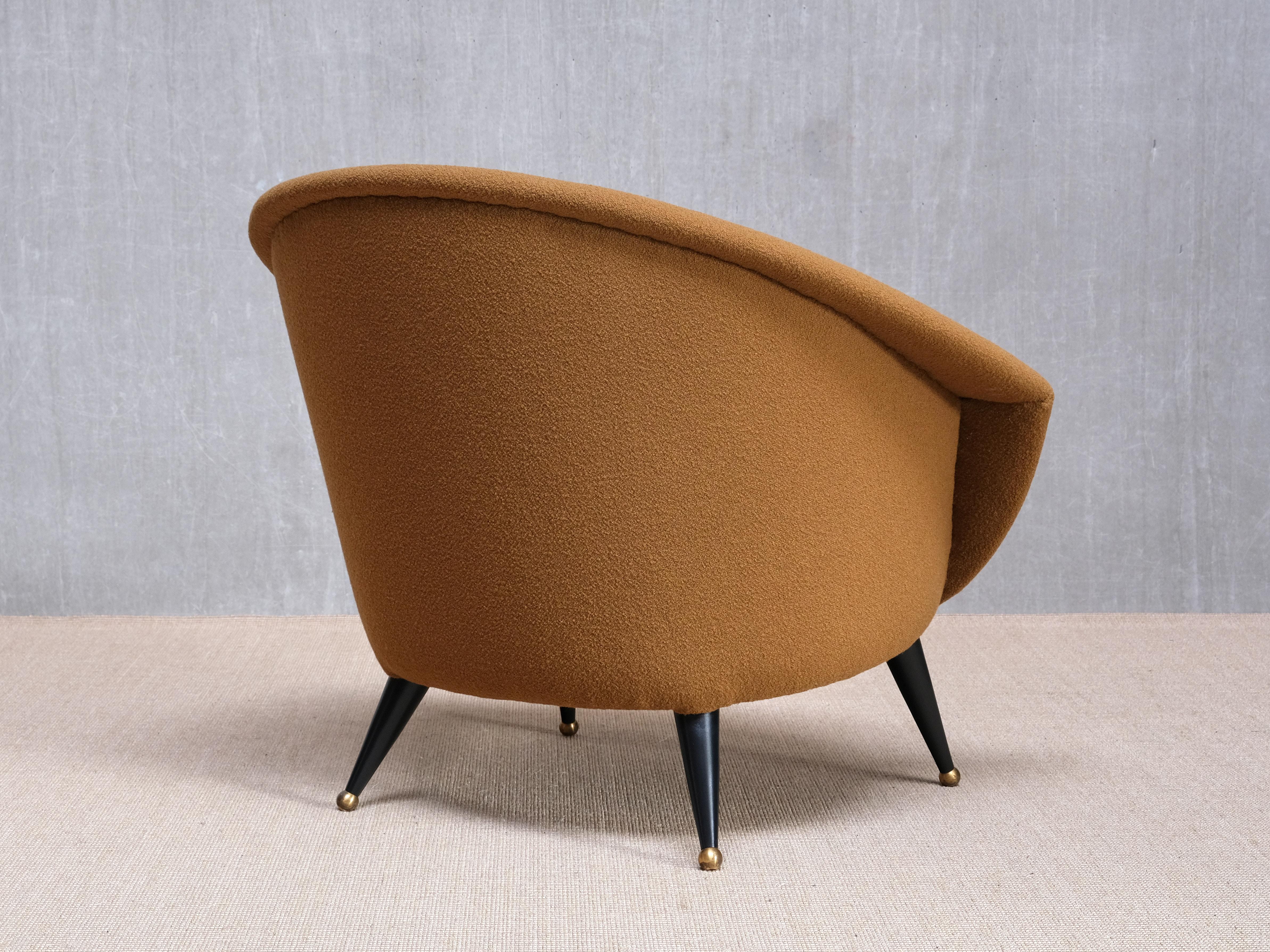 Sillón 'Tellus' de Folke Jansson en bouclé de lana ocre, SM Wincrantz, Suecia, años 50 2