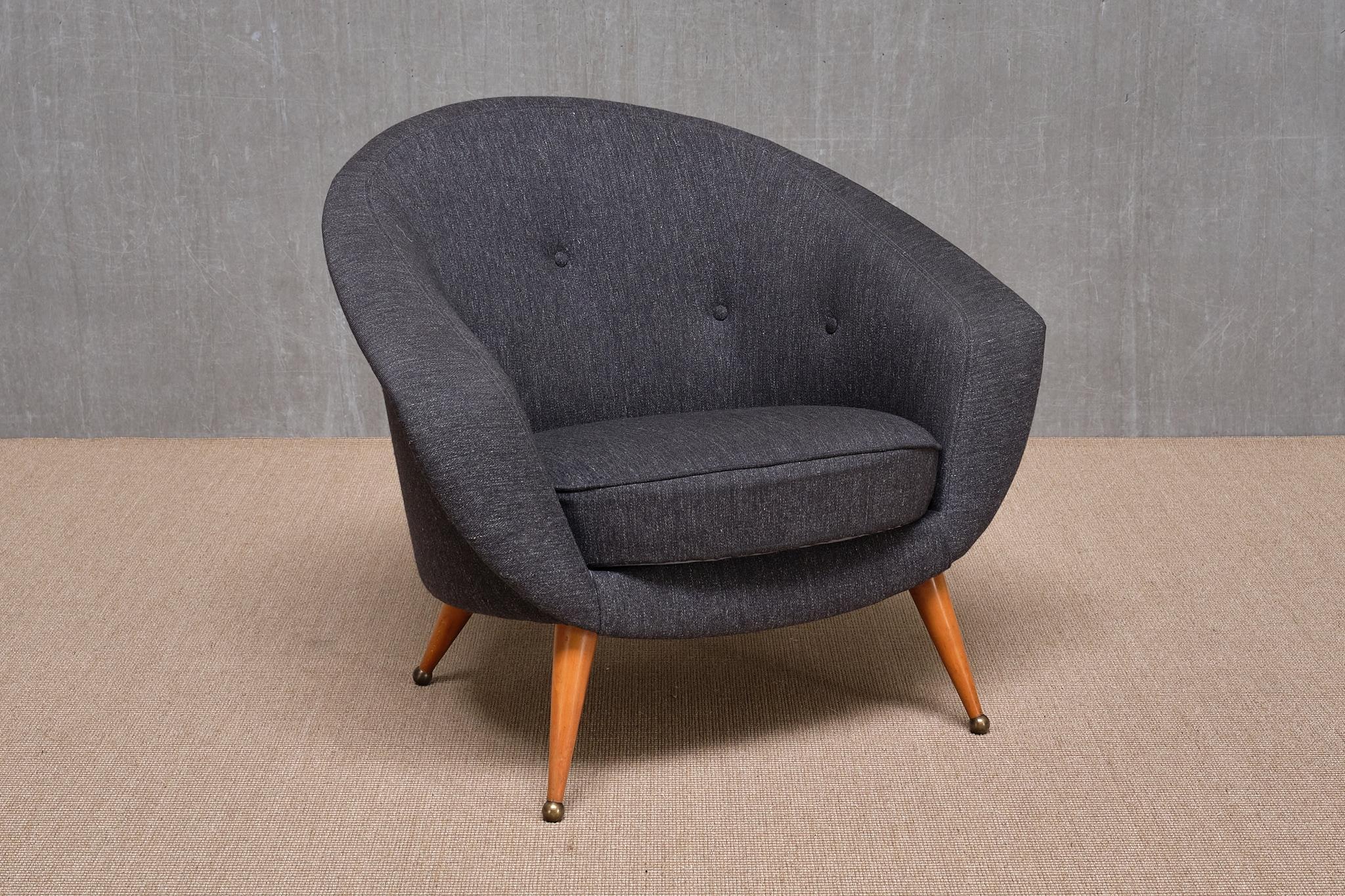 Scandinavian Modern Folke Jansson 'Tellus' Armchair, SM Wincrantz, Skövde, Sweden, 1950s