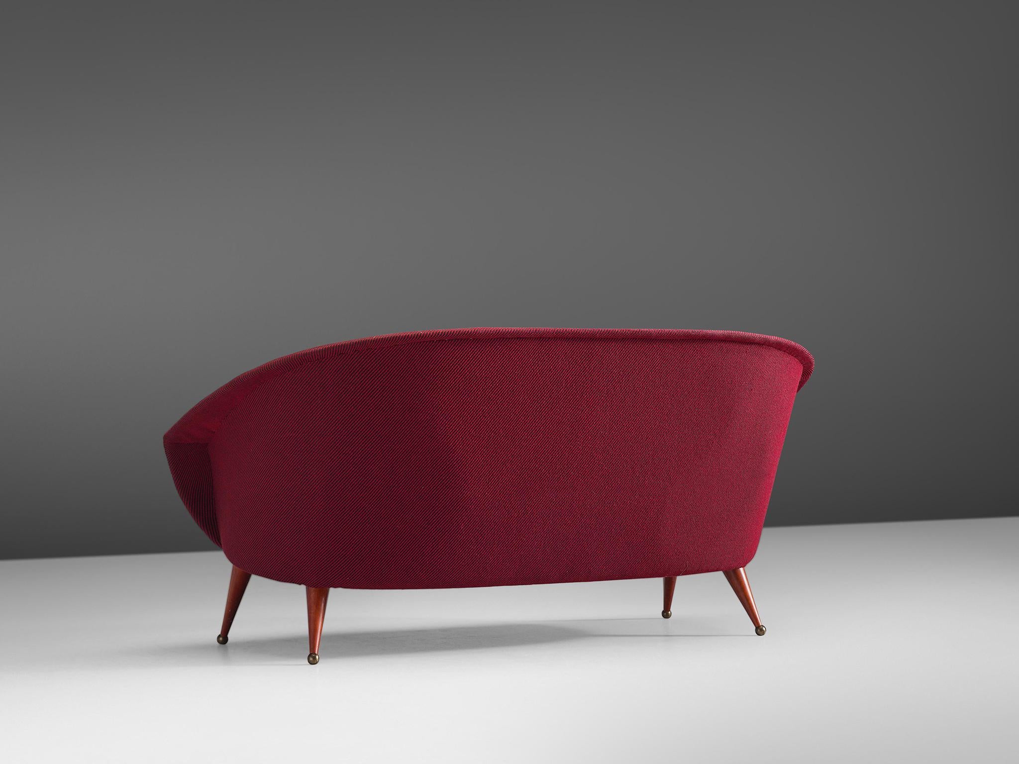 Scandinavian Modern Folke Jansson 'Tellus' Sofa in Red Grey Upholstery For Sale