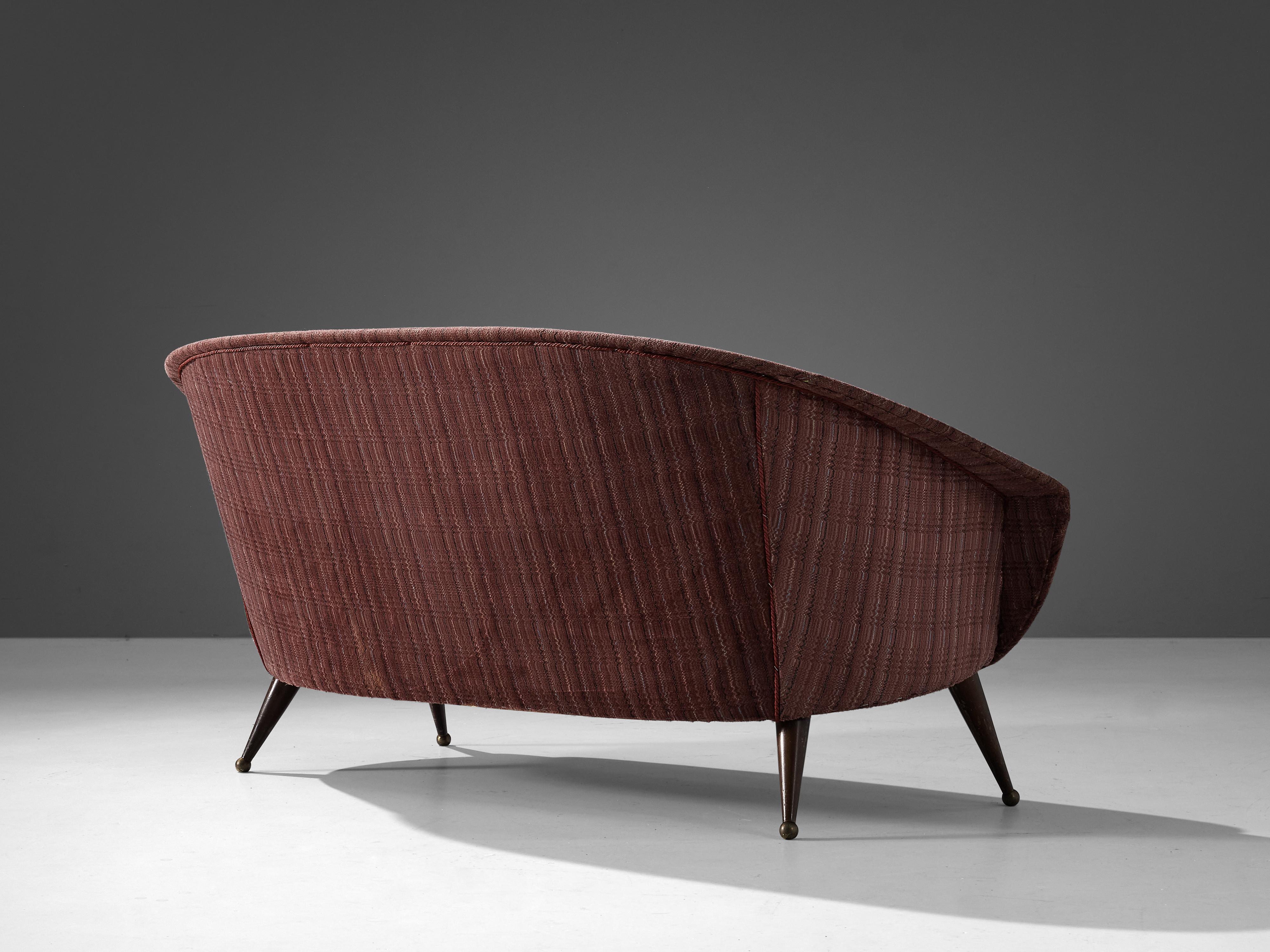 Brass Folke Jansson 'Tellus' Sofa in Dusty Rose Upholstery For Sale