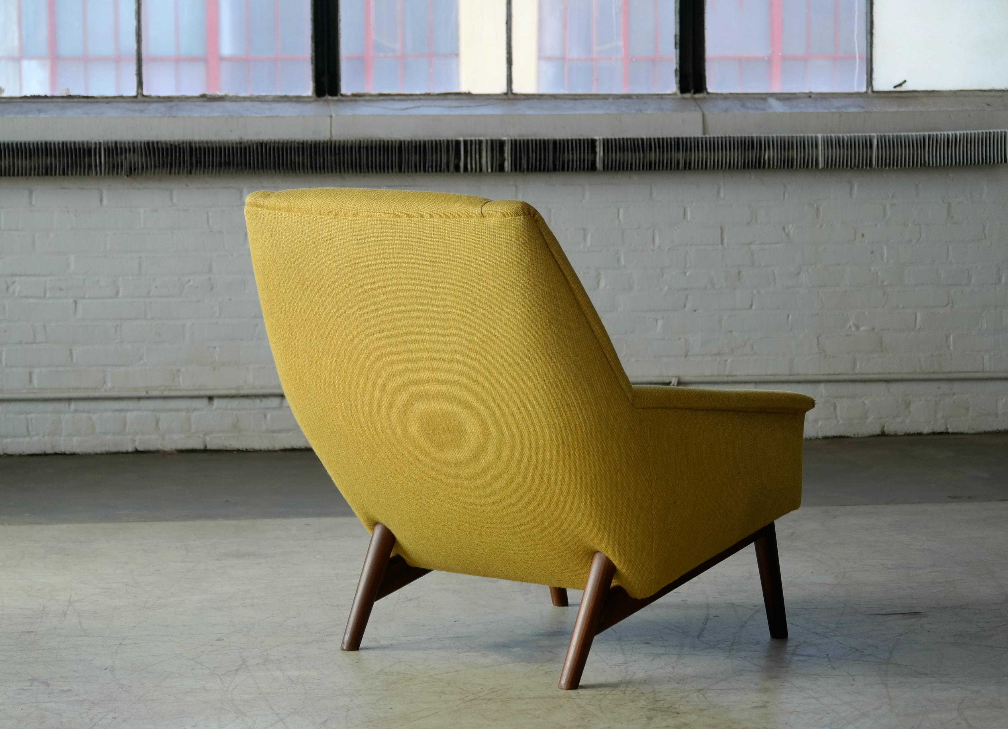 Folke Ohlsson 1950s Teak Lounge Chair for Fritz Hansen Danish Midcentury 4