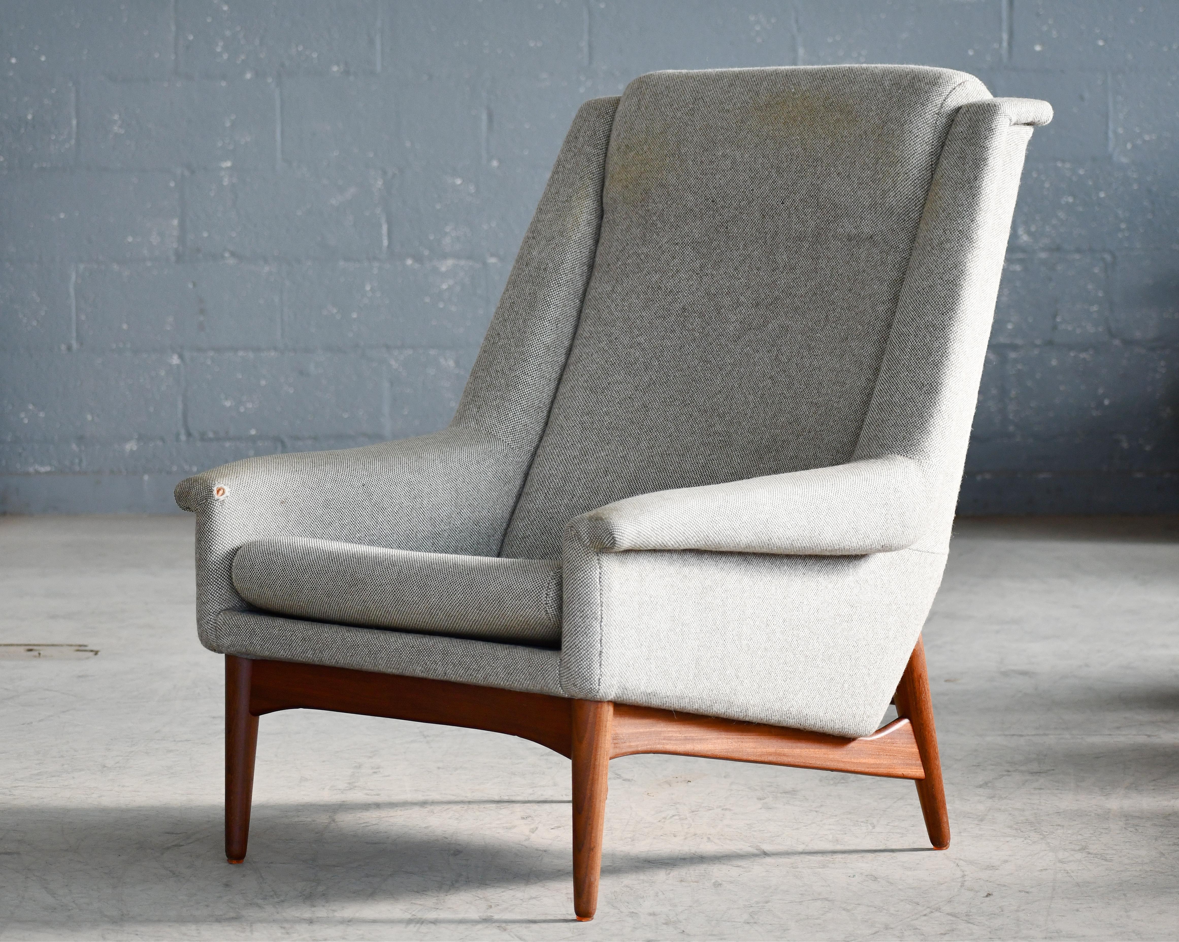 Folke Ohlsson 1950s Teak Lounge Chair for Fritz Hansen Danish Mid-Century 2