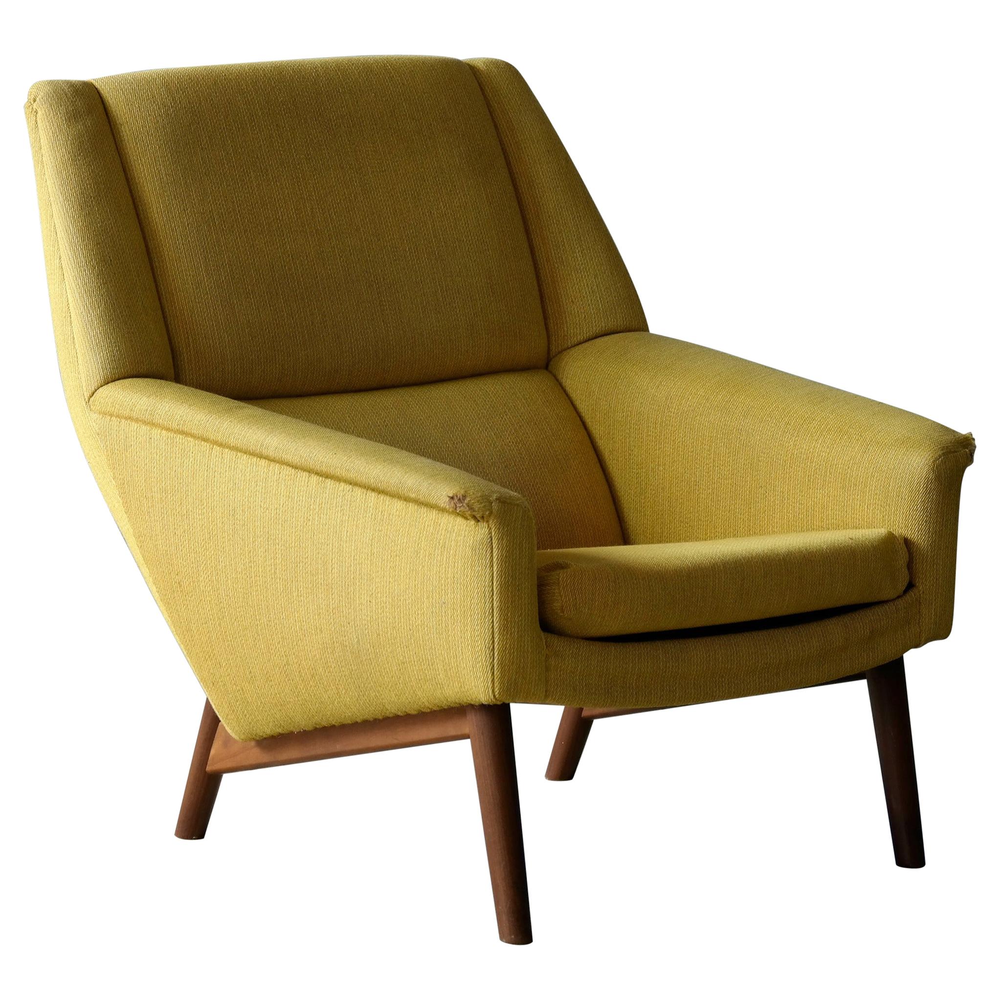 Folke Ohlsson 1950s Teak Lounge Chair for Fritz Hansen Danish Midcentury