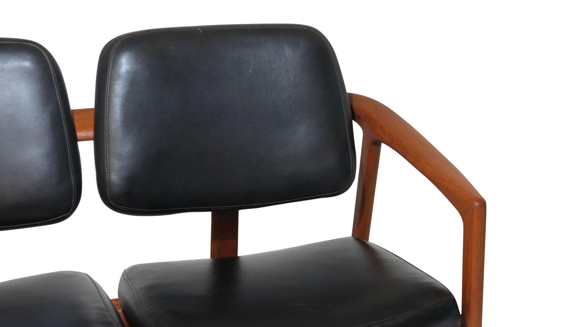 20th Century Folke Ohlsson Ascot Teak Frame Sofa in Black For Sale