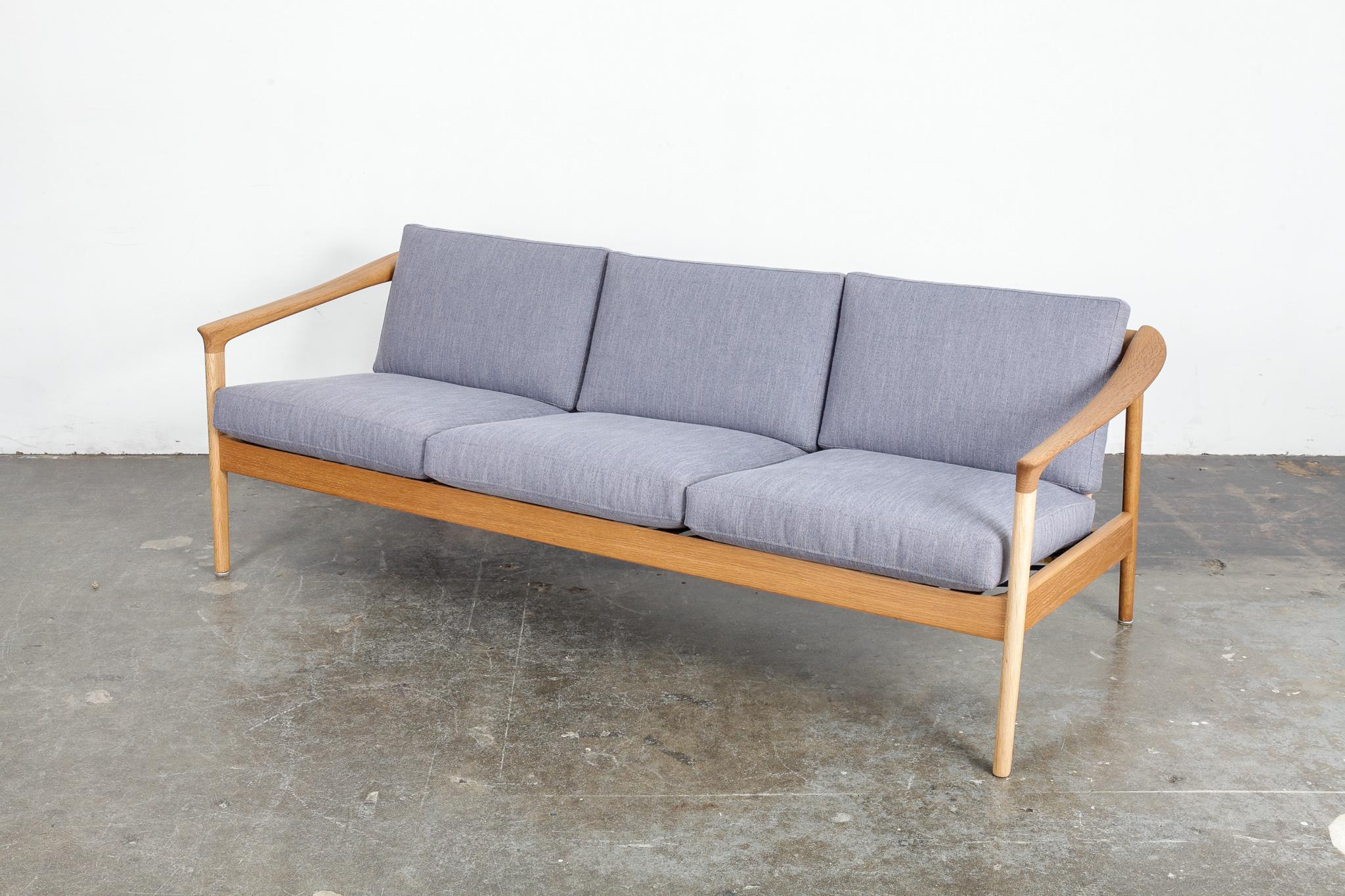 Mid-Century Modern Folke Ohlsson 'Colorado' Solid Oak Sofa for Bodafors, Sweden