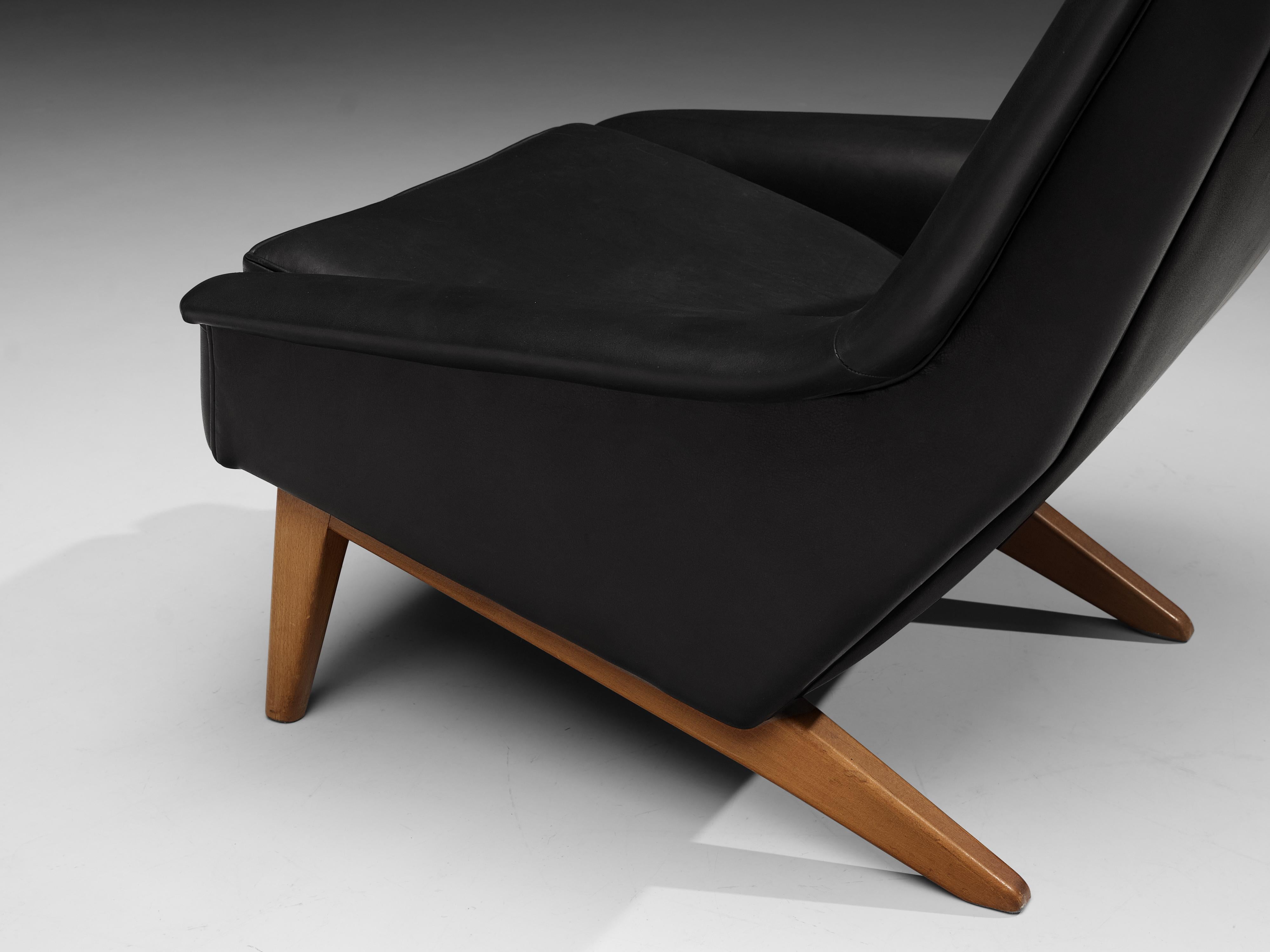 Folke Ohlsson Lounge Chair in Black Leather 1