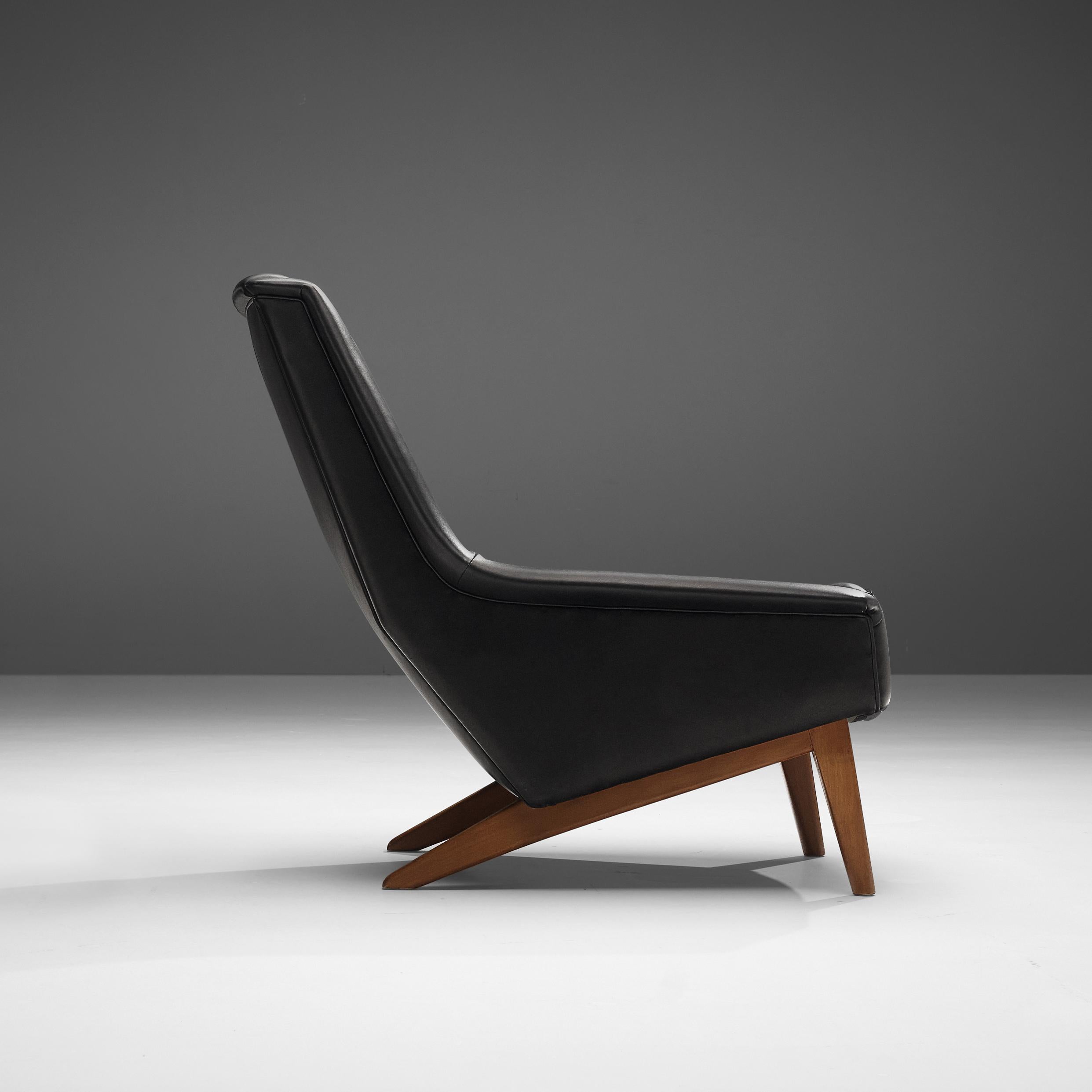 Folke Ohlsson Lounge Chair in Black Leather 2