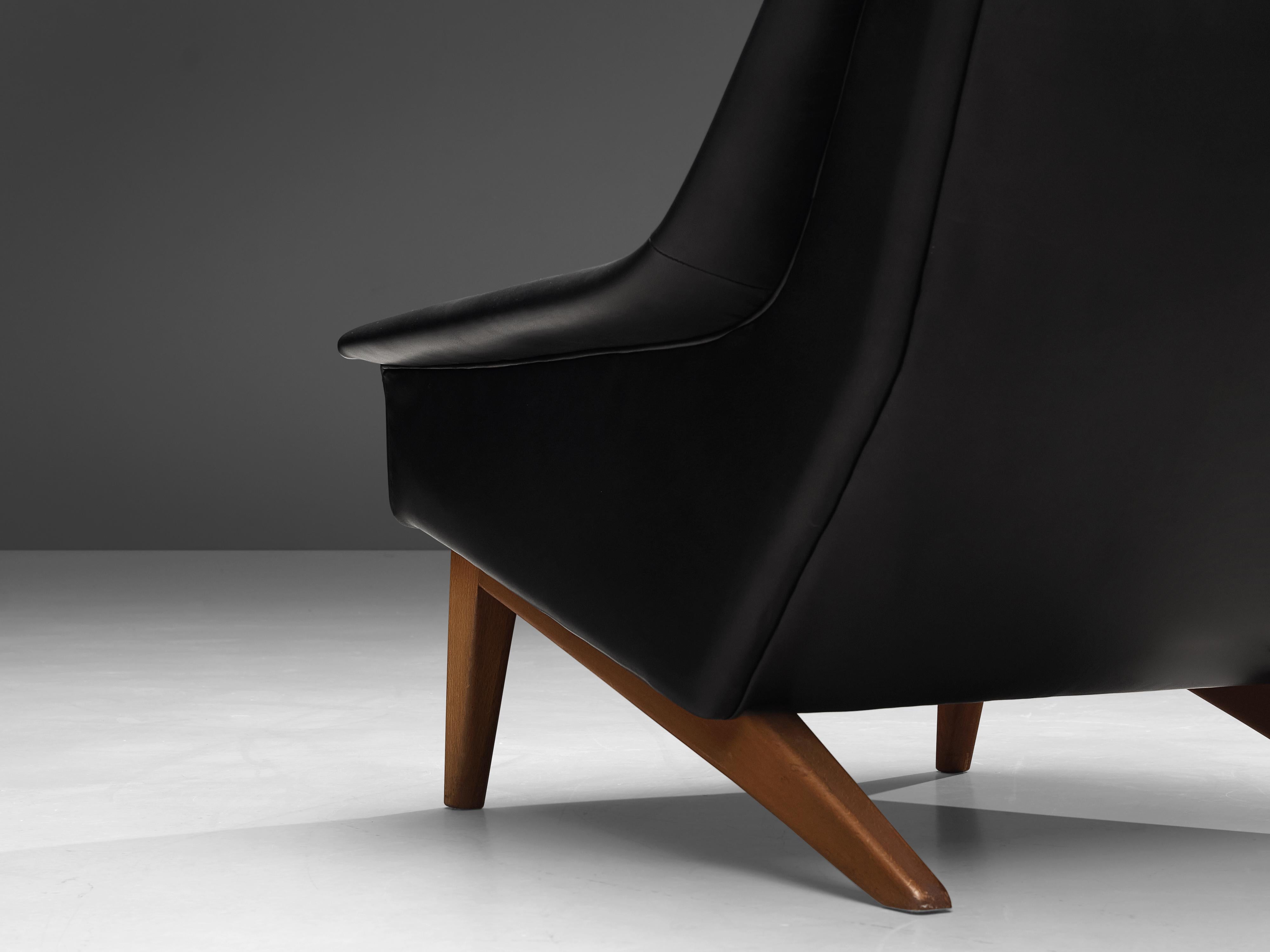 Folke Ohlsson Lounge Chair in Black Leather 3