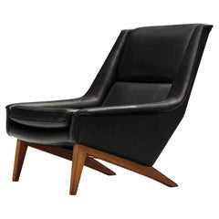Folke Ohlsson Lounge Chair in Black Leather