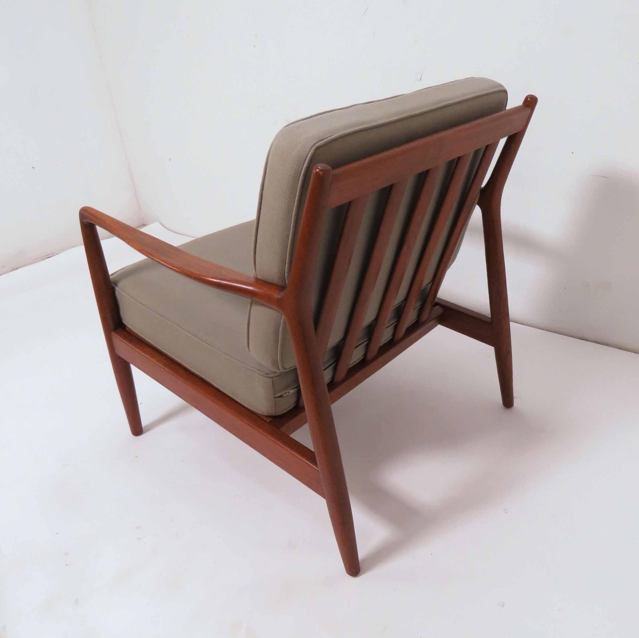 Scandinavian Modern Folke Ohlsson for DUX Danish Teak Lounge Chair, circa 1960s