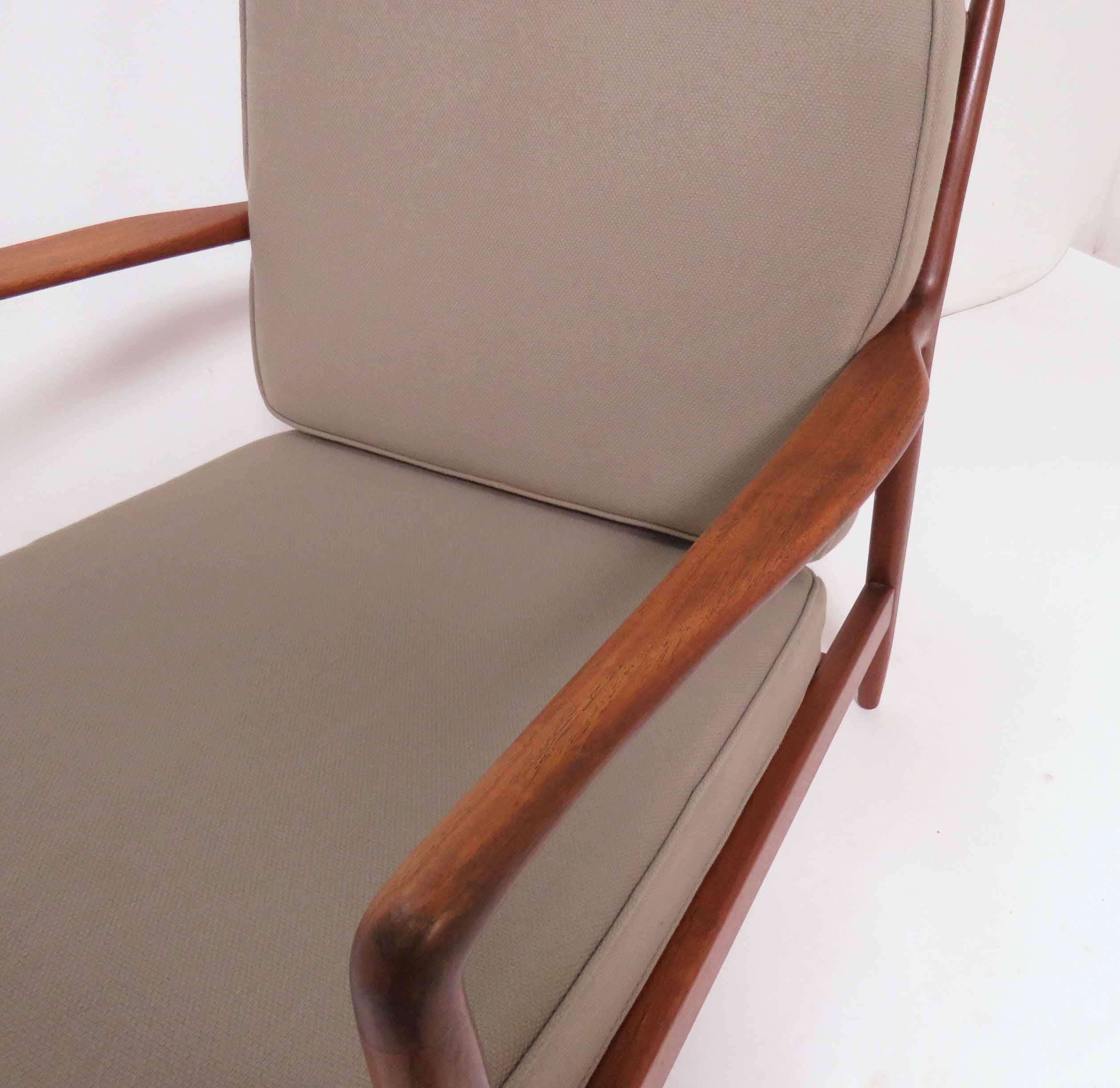 Mid-20th Century Folke Ohlsson for DUX Danish Teak Lounge Chair, circa 1960s