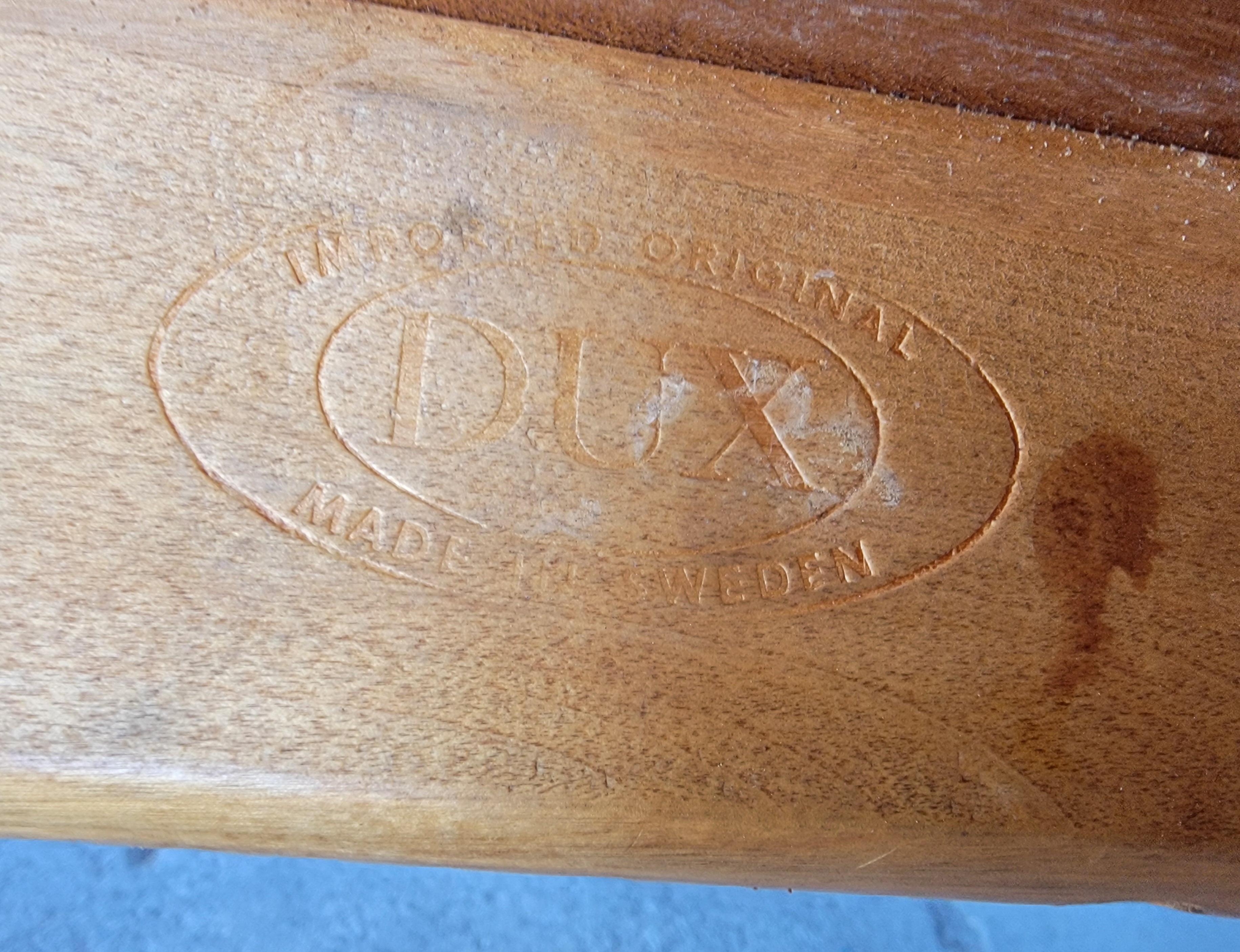 Steel Folke Ohlsson for DUX Expanding Teak Dining Table Oval For Sale