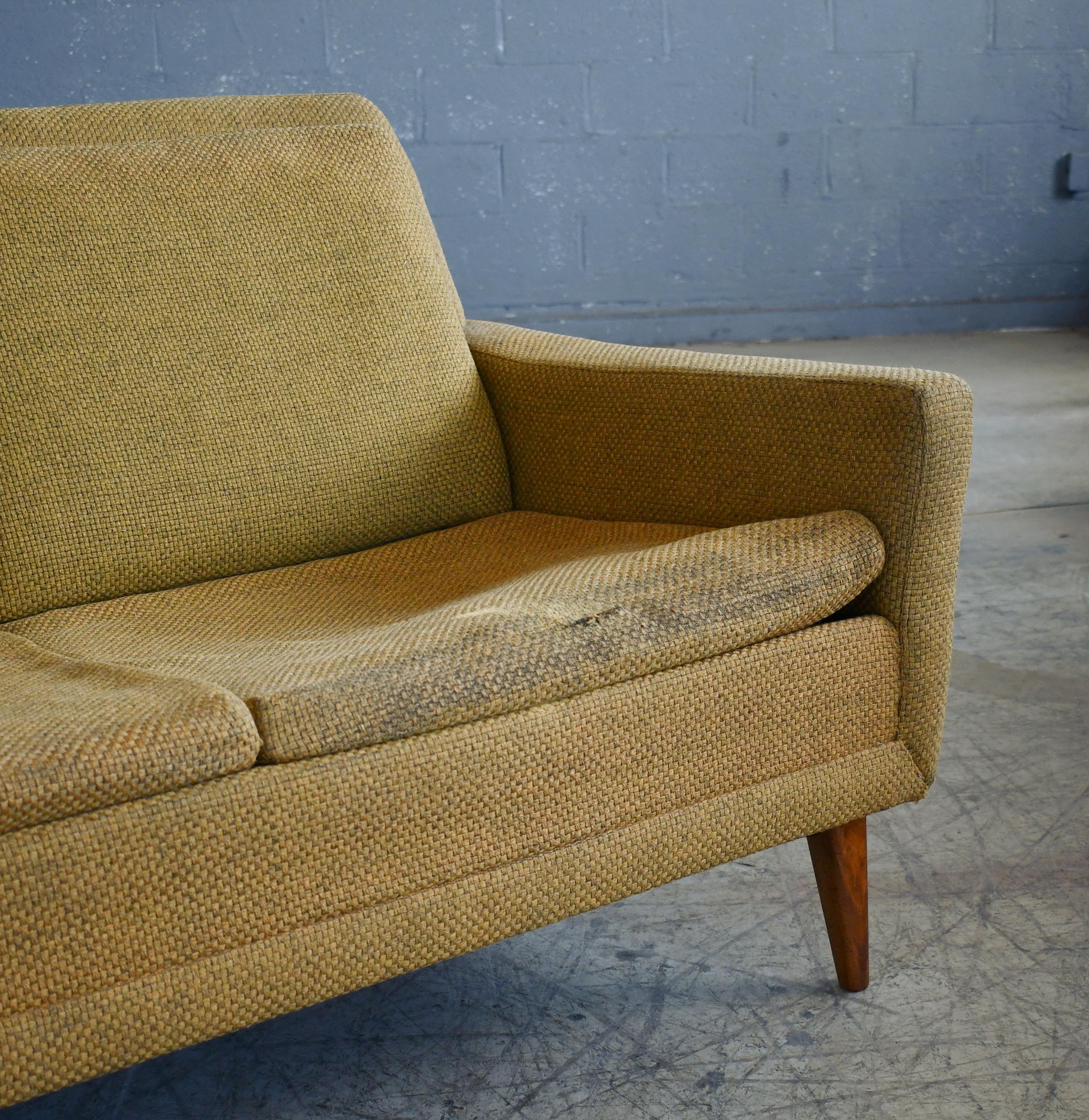 Folke Ohlsson für DUX Viersitzer-Sofa aus der Mitte des Jahrhunderts in Original-Wollstoff 1960er Jahre (Wolle) im Angebot