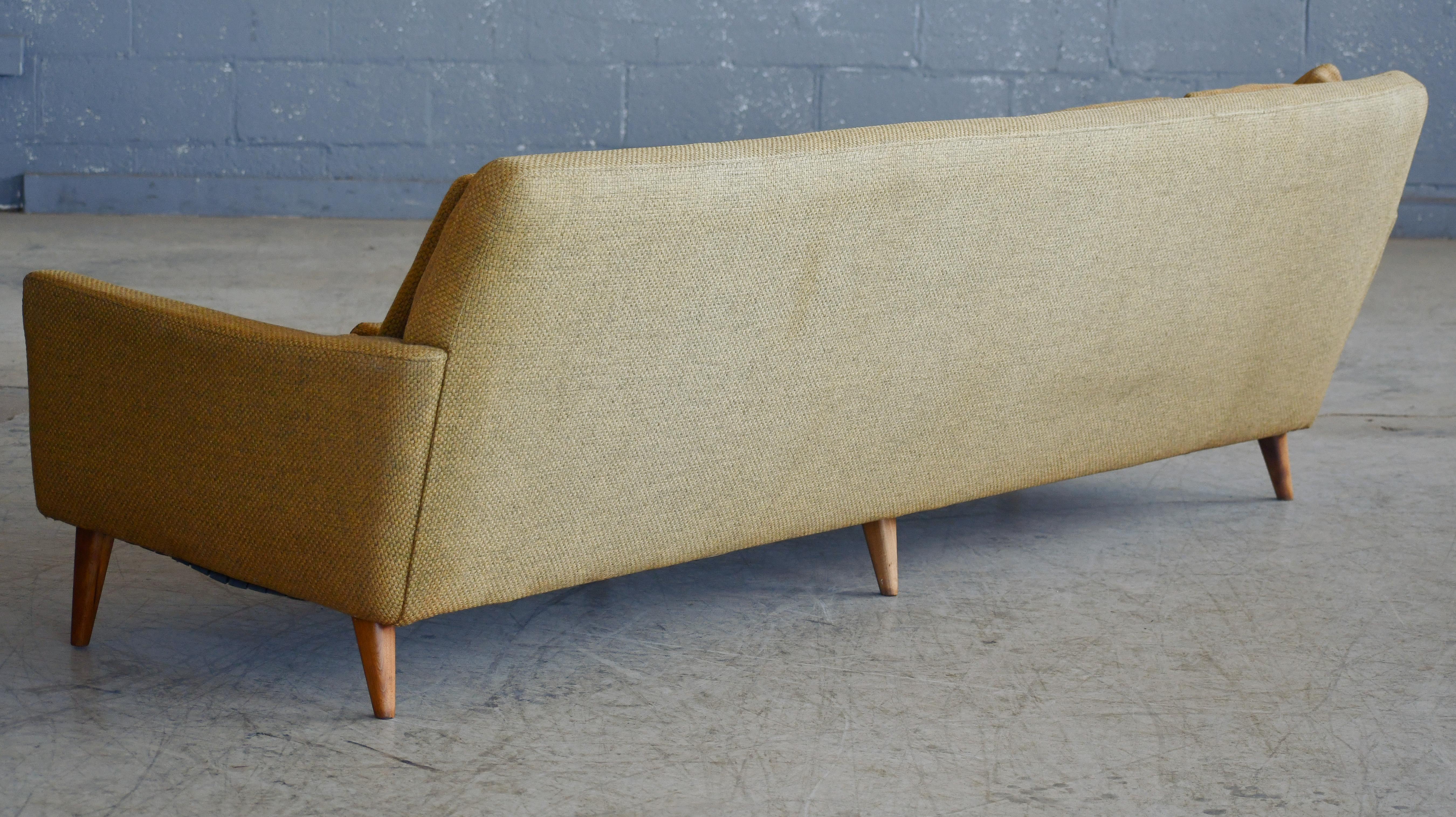 Folke Ohlsson für DUX Viersitzer-Sofa aus der Mitte des Jahrhunderts in Original-Wollstoff 1960er Jahre im Angebot 2
