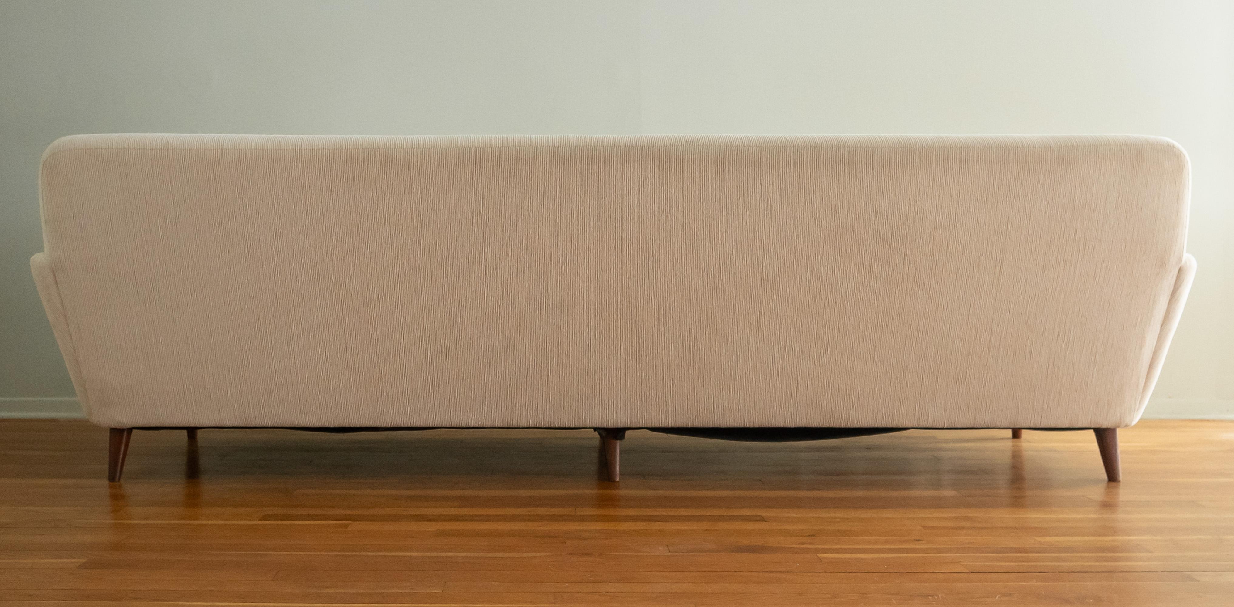 Folke Ohlsson for DUX Four-Seat Teak-Frame Sofa in Original Wool Blend 1960s 4