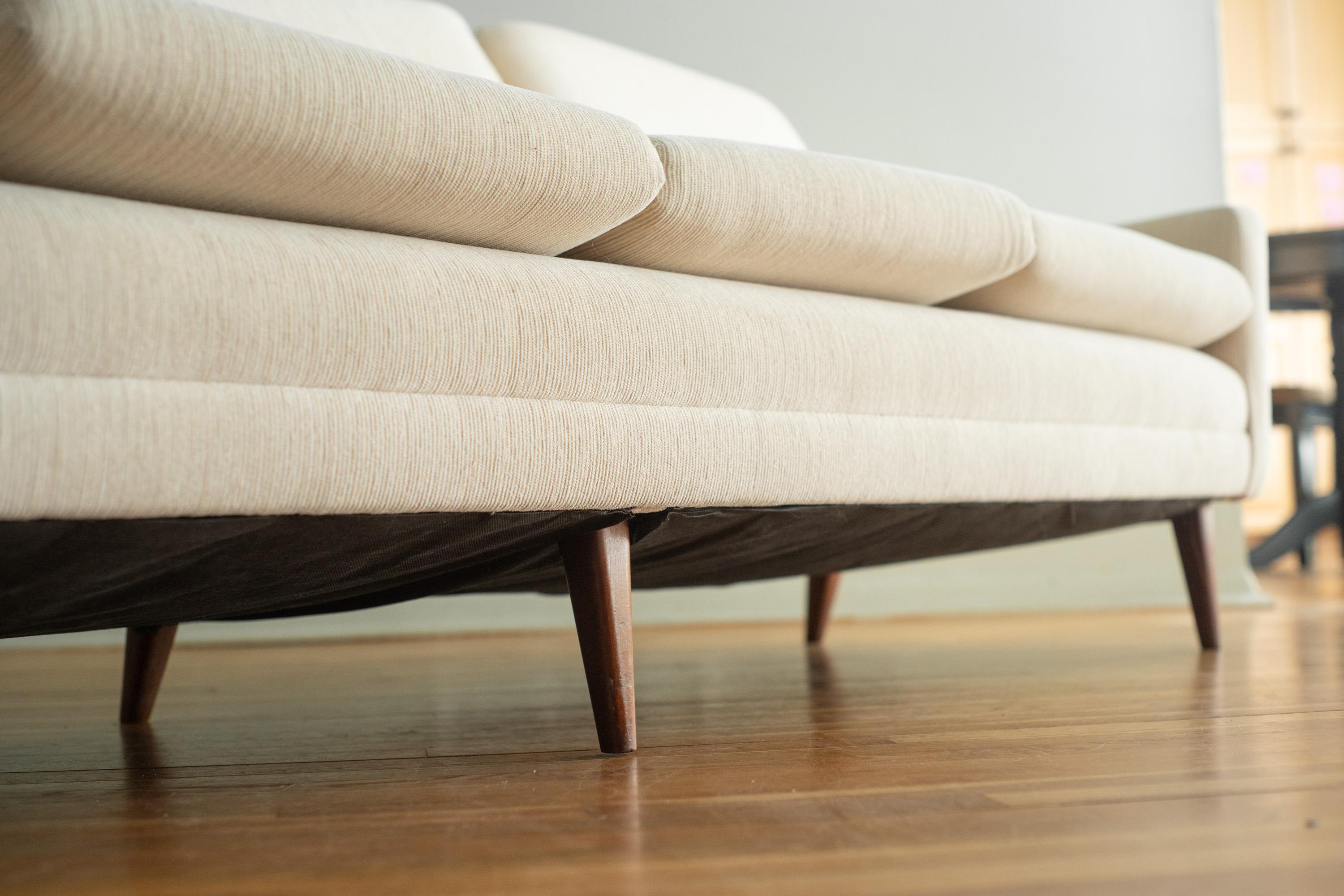 Folke Ohlsson for DUX Four-Seat Teak-Frame Sofa in Original Wool Blend 1960s 1