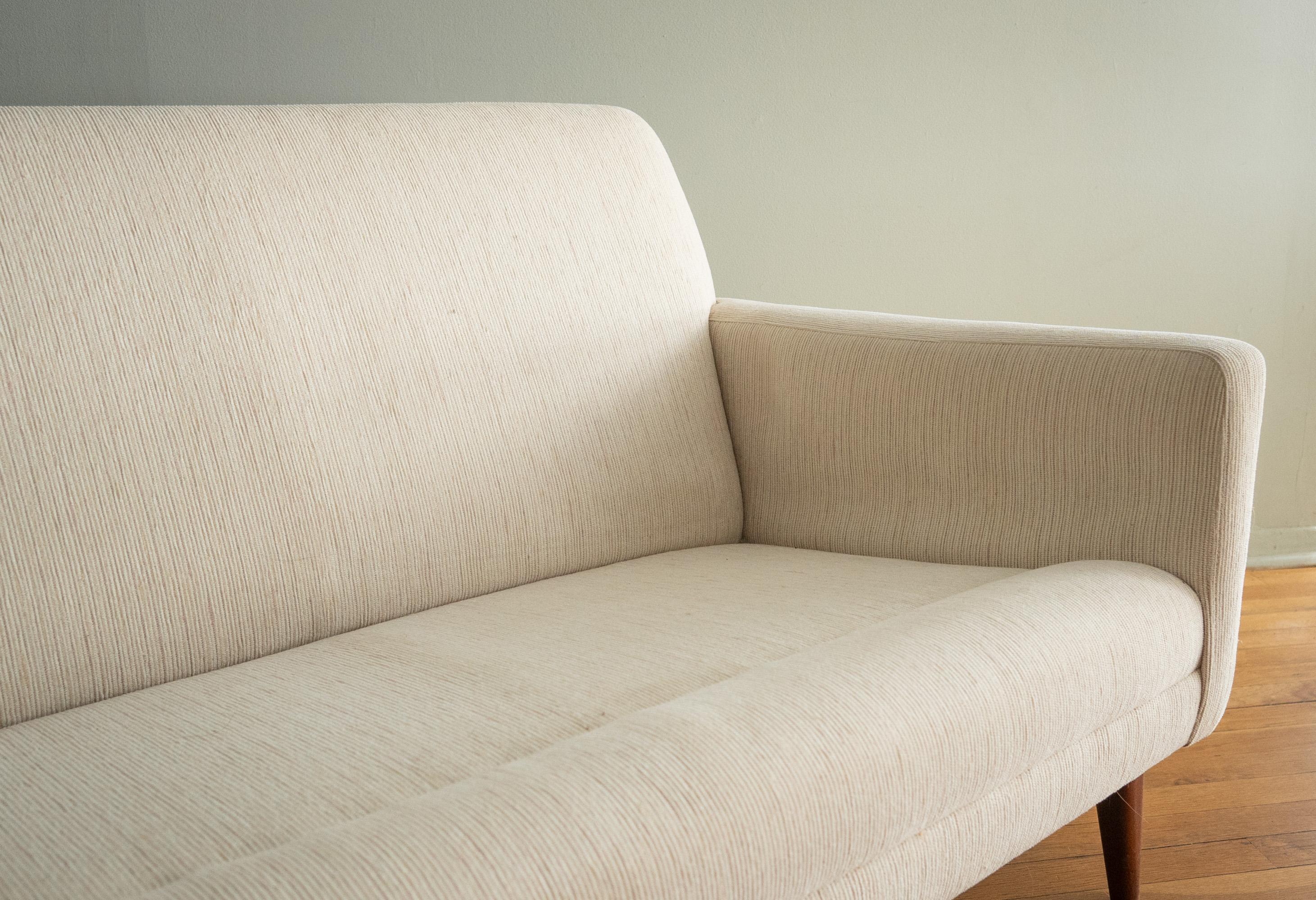 Folke Ohlsson for DUX Four-Seat Teak-Frame Sofa in Original Wool Blend 1960s 3