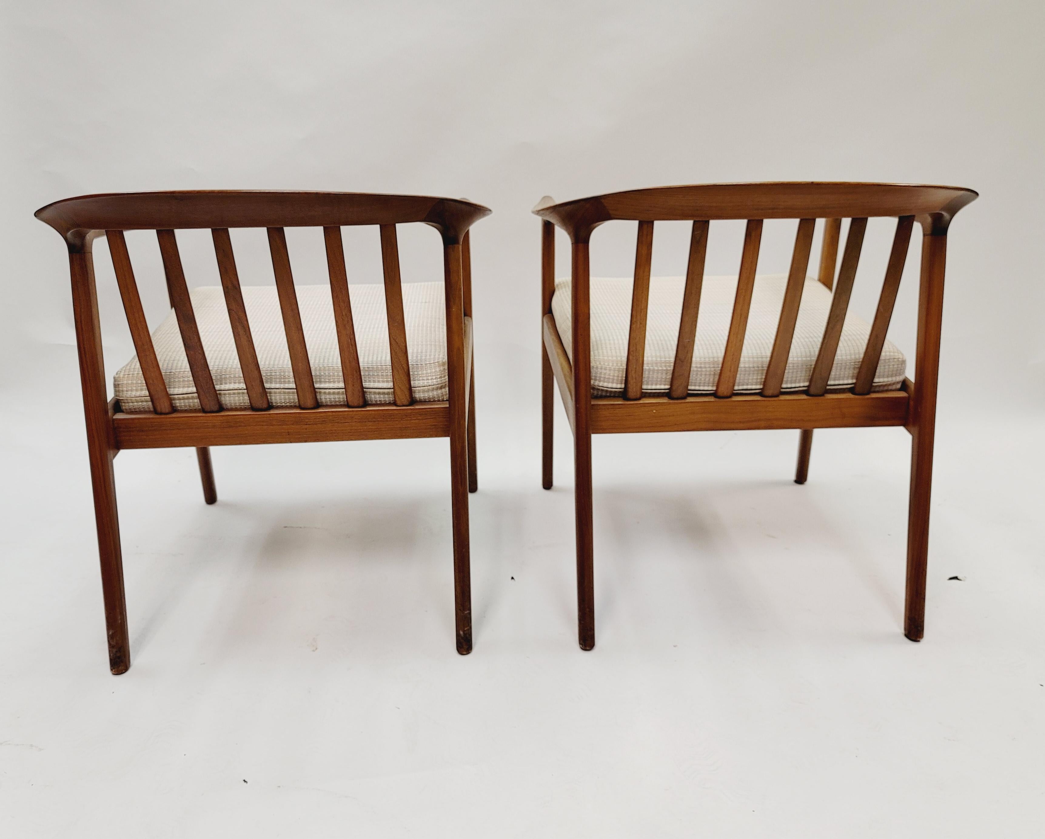 Mid-Century Modern Folke Ohlsson for DUX Furniture Pair of Armchairs