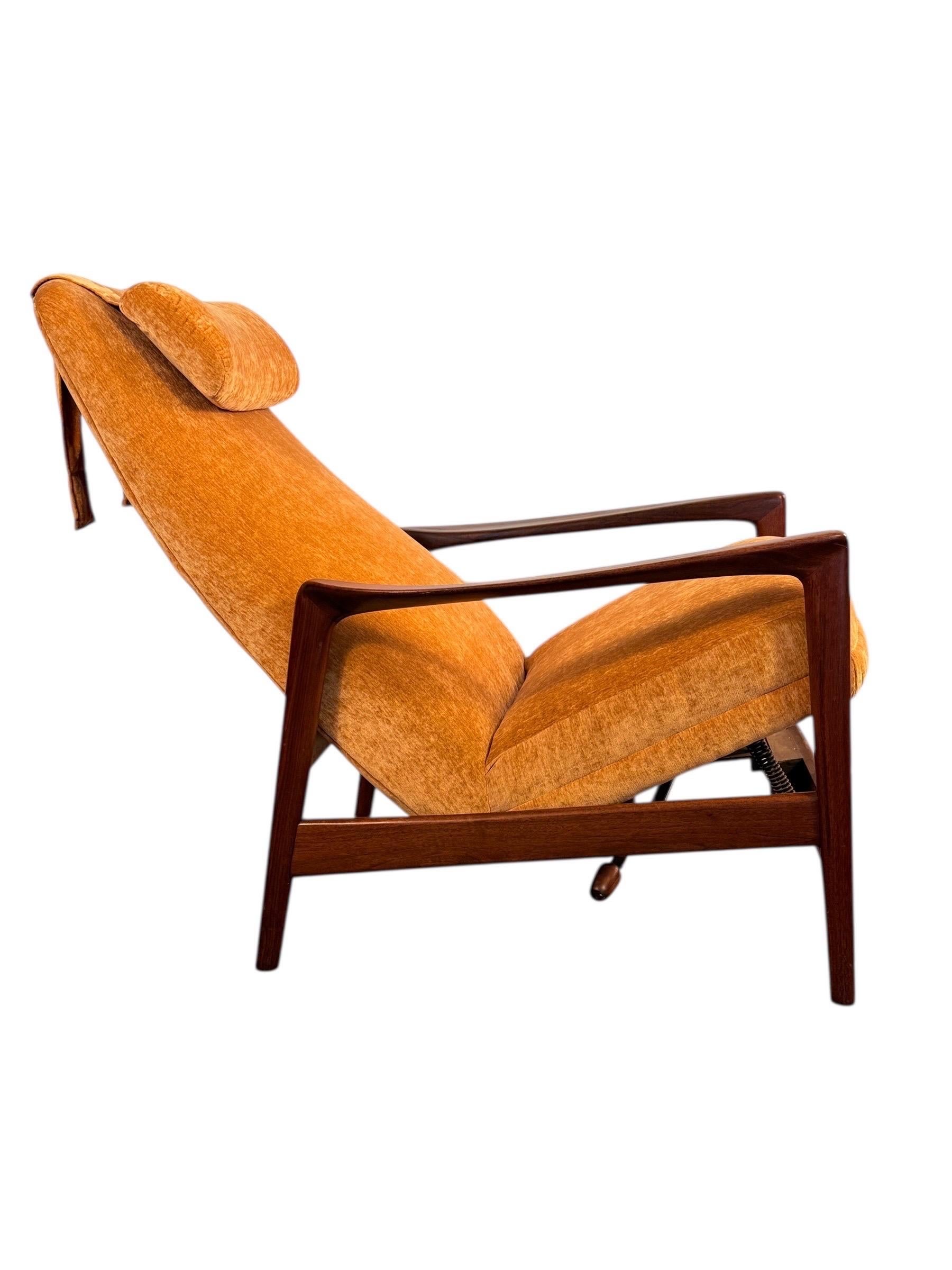 Mid-Century Modern Folke Ohlsson for DUX High-Back Lounge Chair with Ottoman