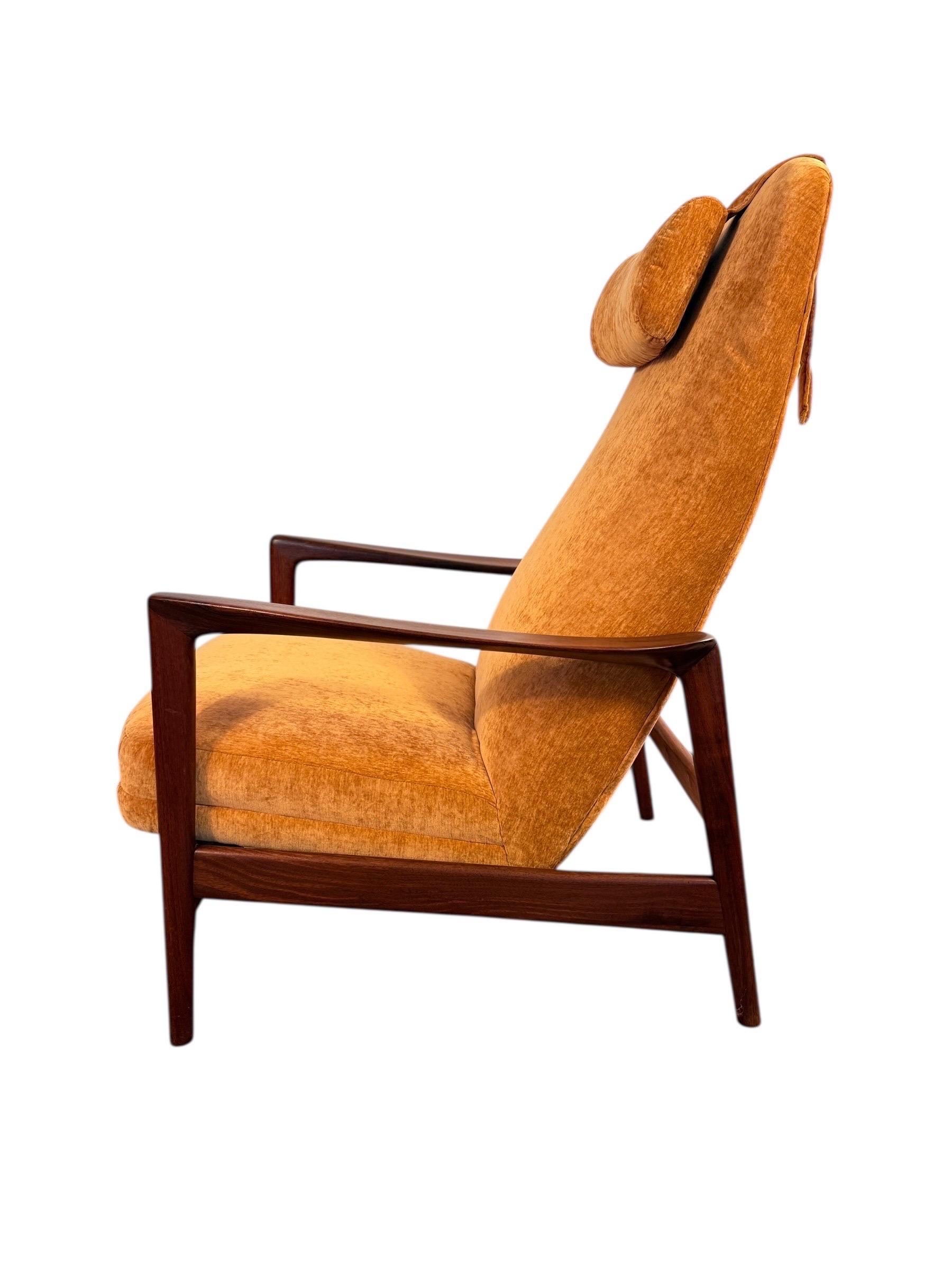 Swedish Folke Ohlsson for DUX High-Back Lounge Chair with Ottoman