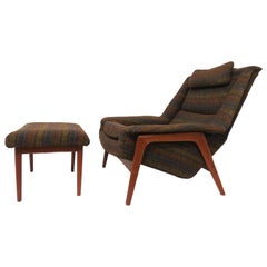 Folke Ohlsson for DUX Lounge Chair with Ottoman, circa 1960s