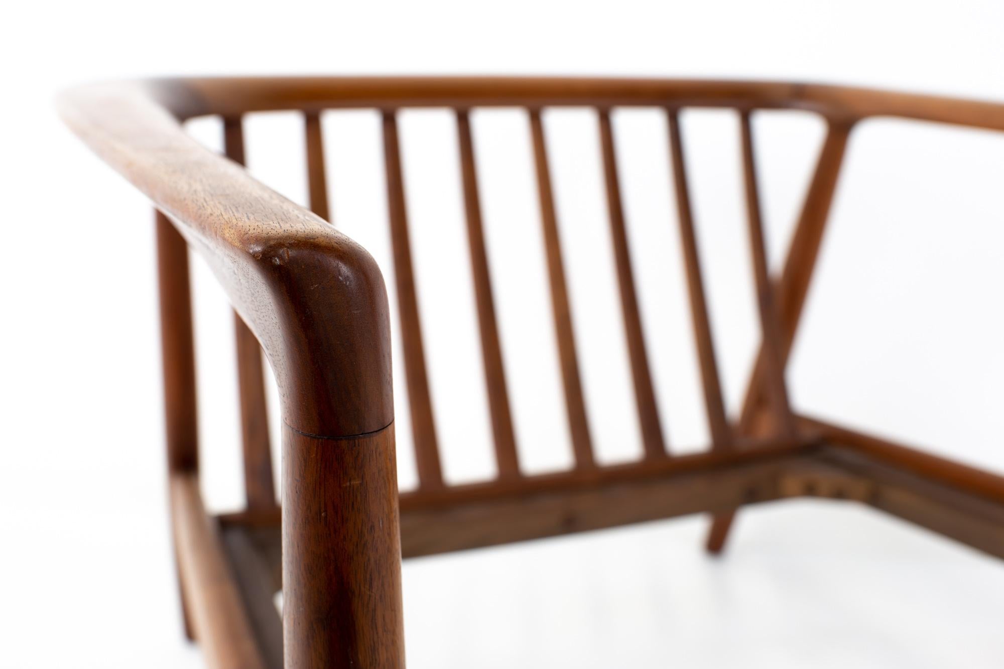 Late 20th Century Folke Ohlsson for DUX Mid Century Danish Teak Barrel Lounge Chair