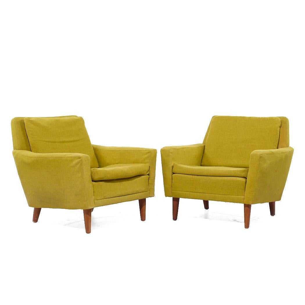 Folke Ohlsson for Dux Mid Century Danish Teak Lounge Chairs - Pair

Each lounge chair measures: 32.5 wide x 32 deep x 28.5 high, with a seat height of 15.5 and arm height/chair clearance 20.25 inches

All pieces of furniture can be had in what we