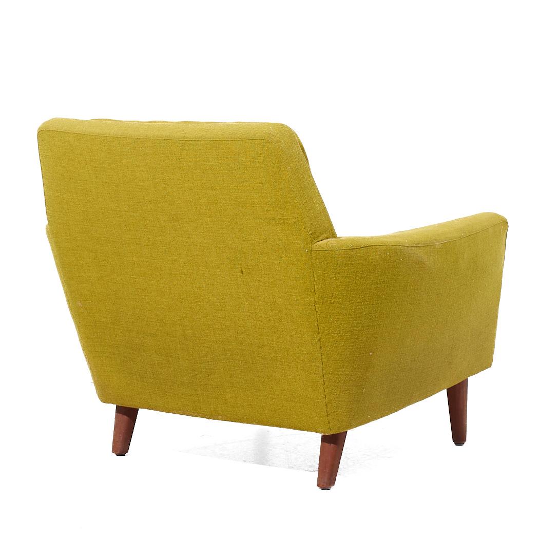 Upholstery Folke Ohlsson for Dux Mid Century Danish Teak Lounge Chairs - Pair For Sale