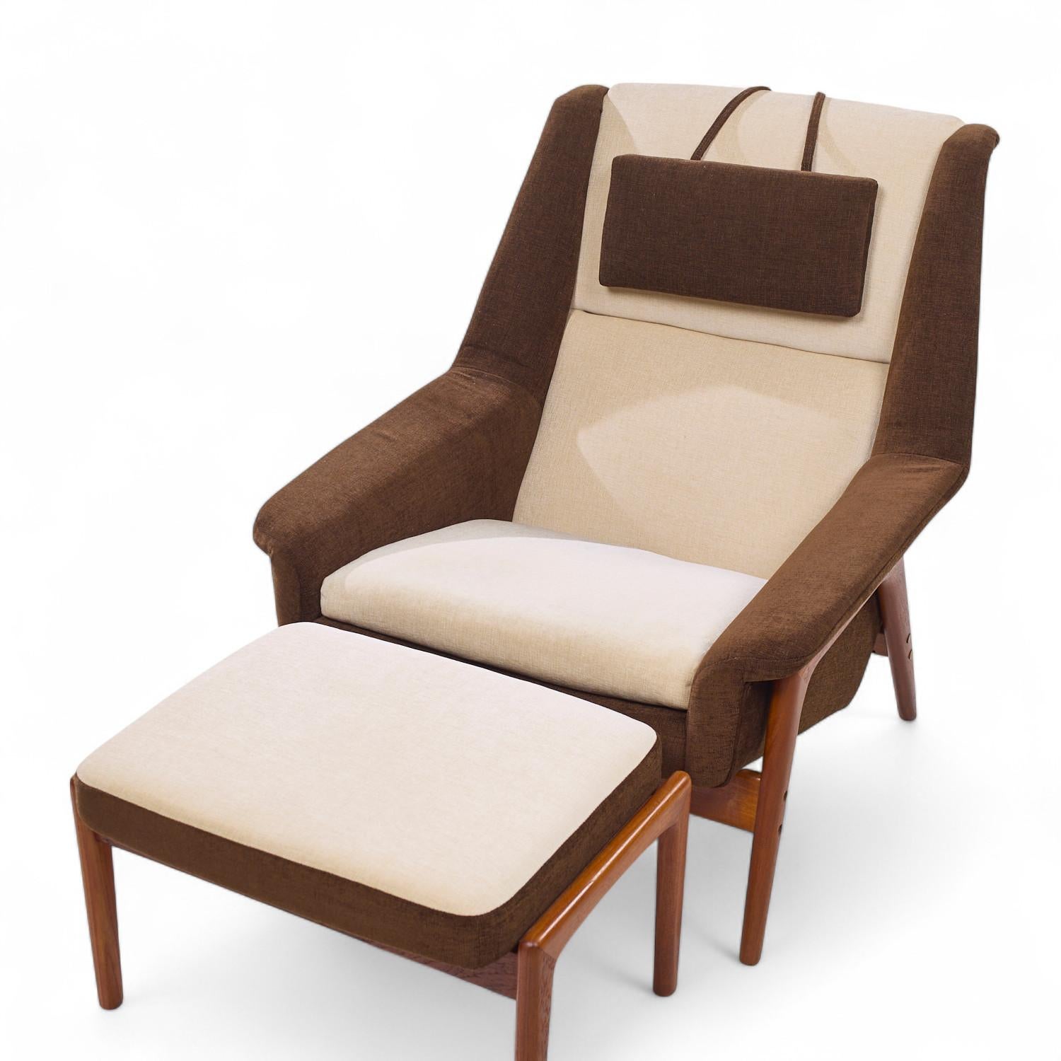 Folke Ohlsson für Dux Mid Century Swedish Profil Lounge Chair und Ottoman im Angebot 3