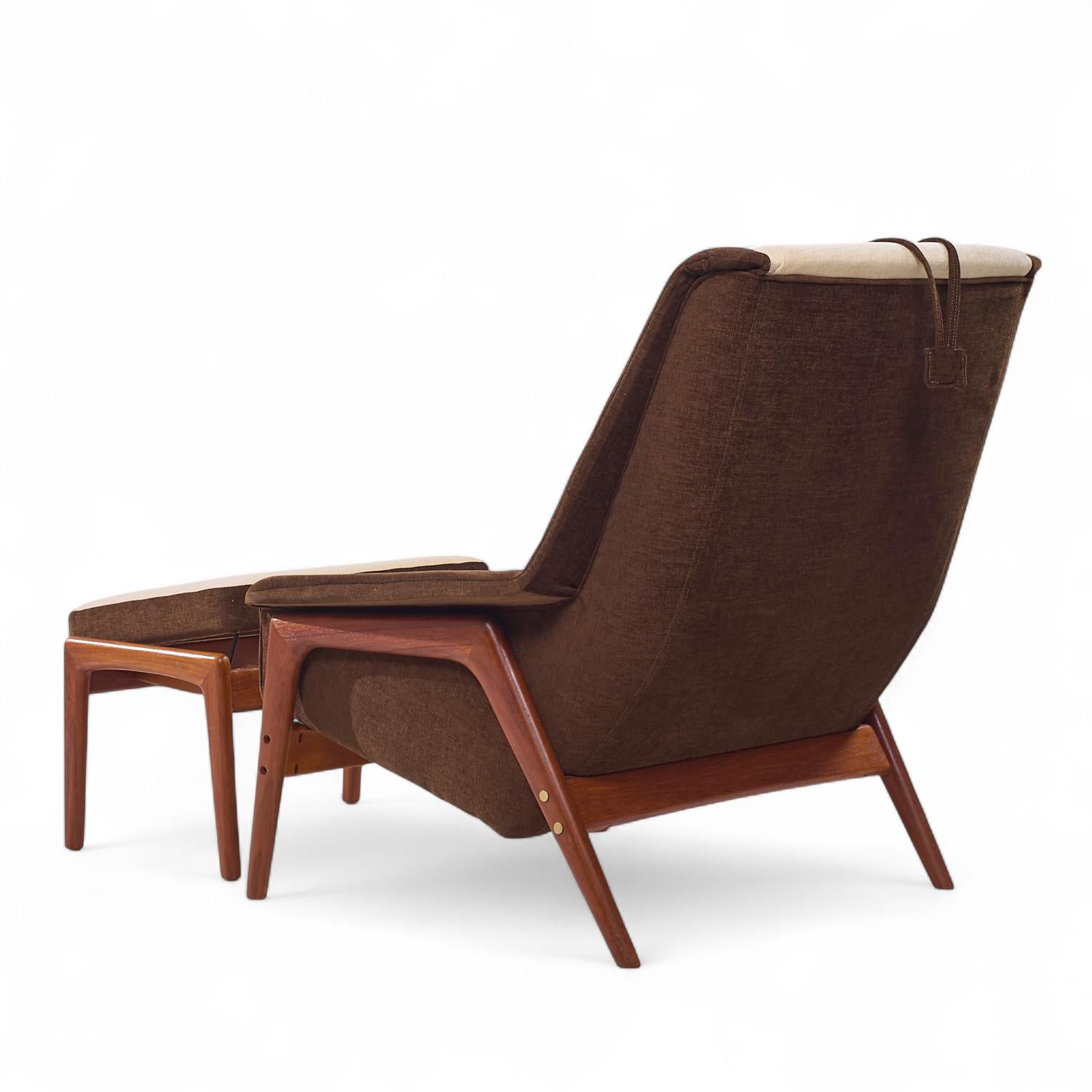 Folke Ohlsson für Dux Mid Century Swedish Profil Lounge Chair und Ottoman im Zustand „Gut“ im Angebot in Countryside, IL