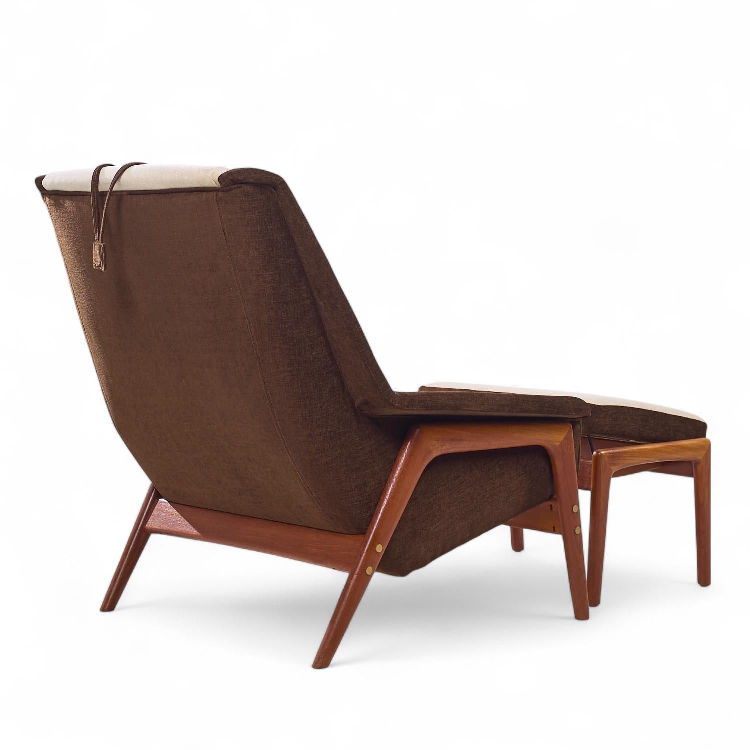 Folke Ohlsson für Dux Mid Century Swedish Profil Lounge Chair und Ottoman (Polster) im Angebot