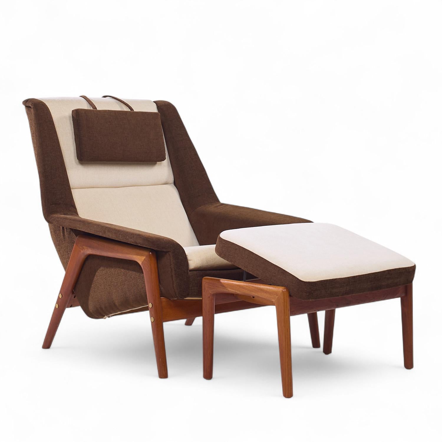 Folke Ohlsson für Dux Mid Century Swedish Profil Lounge Chair und Ottoman im Angebot 2
