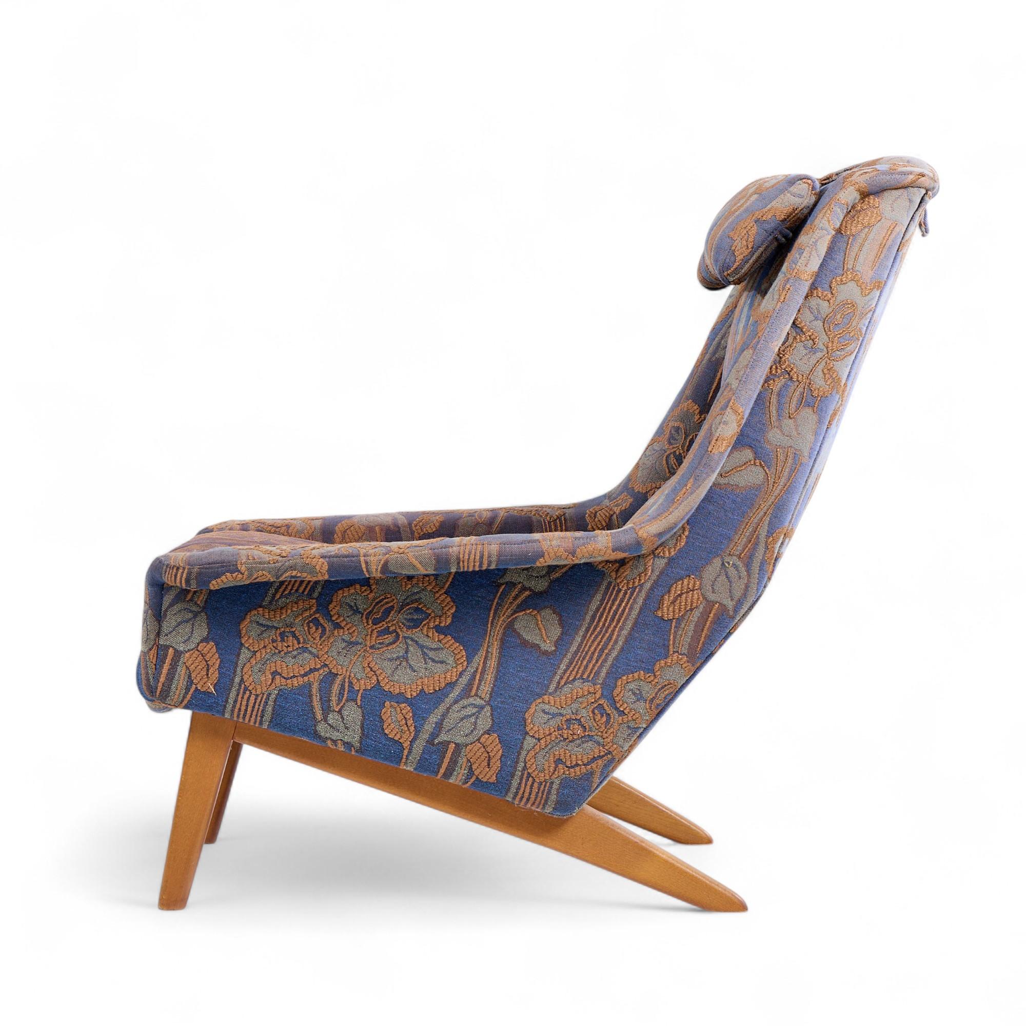 Tissu d'ameublement Folke Ohlsson pour Dux Chaises longues suédoises en teck du milieu du siècle - Paire en vente