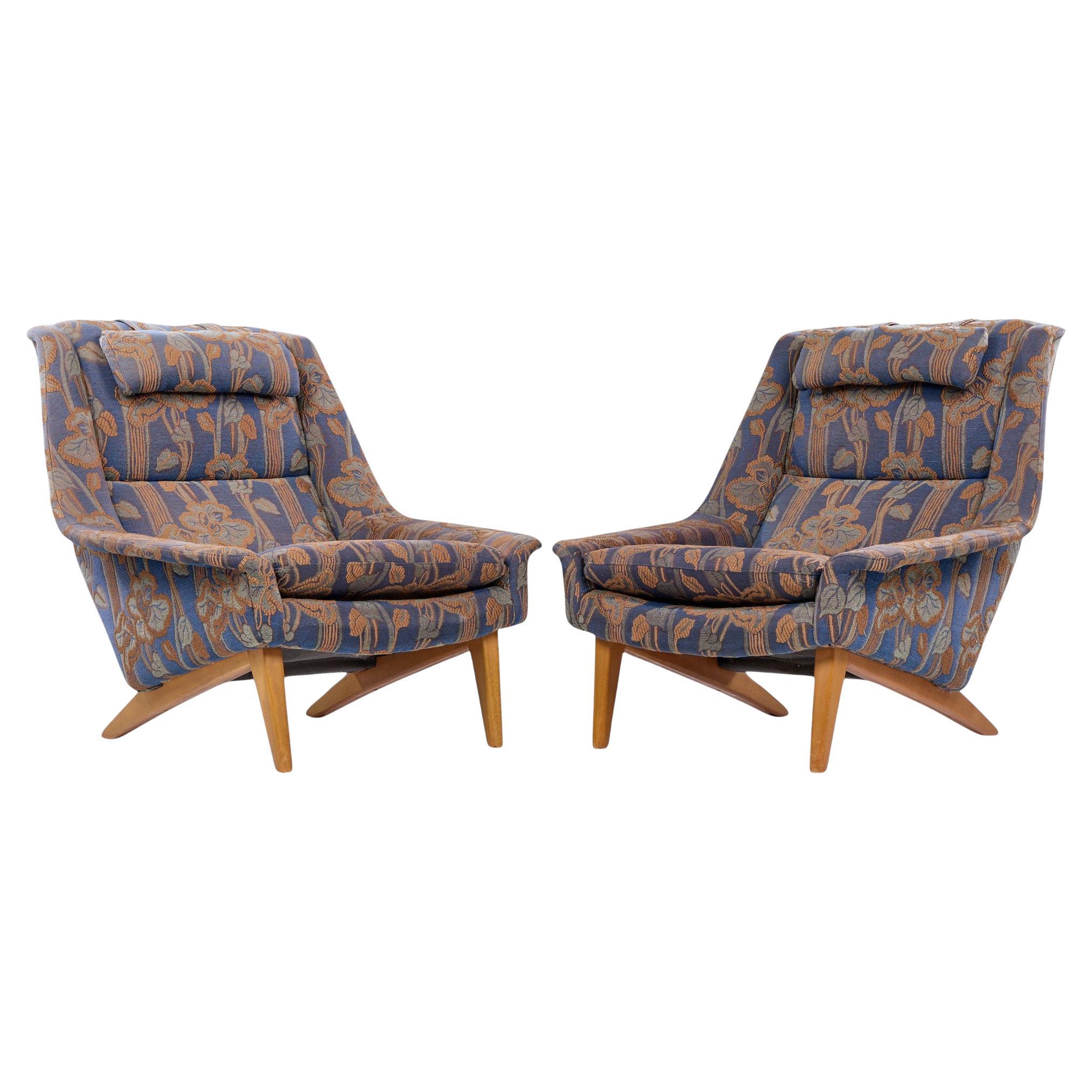 Folke Ohlsson pour Dux Chaises longues suédoises en teck du milieu du siècle - Paire en vente