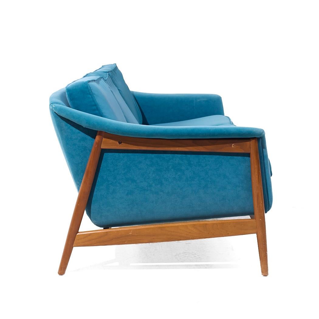 Upholstery Folke Ohlsson for Dux Mid Century Swedish Teak Sofa For Sale