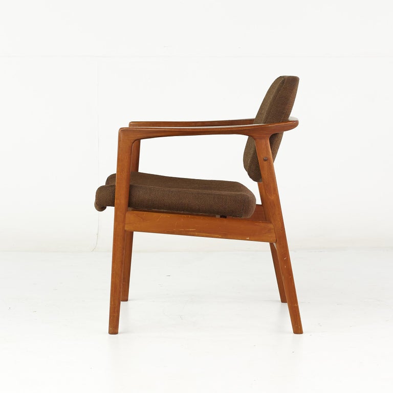 Folke Ohlsson for Dux Mid Century Teak Arm Chairs, Pair For Sale 4