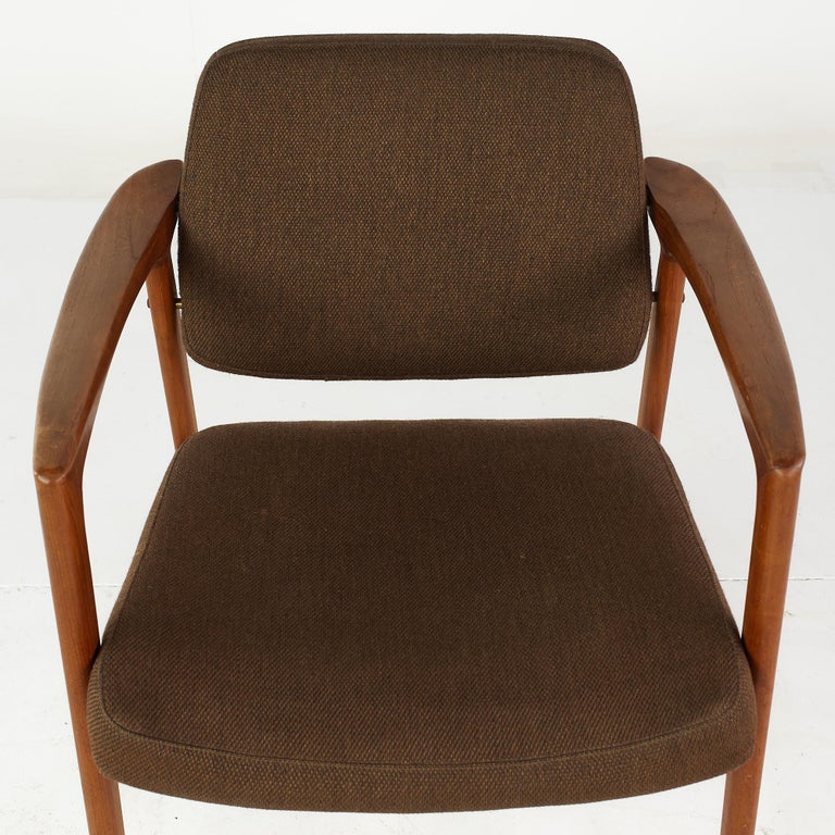 Folke Ohlsson for Dux Mid Century Teak Arm Chairs, Pair For Sale 5