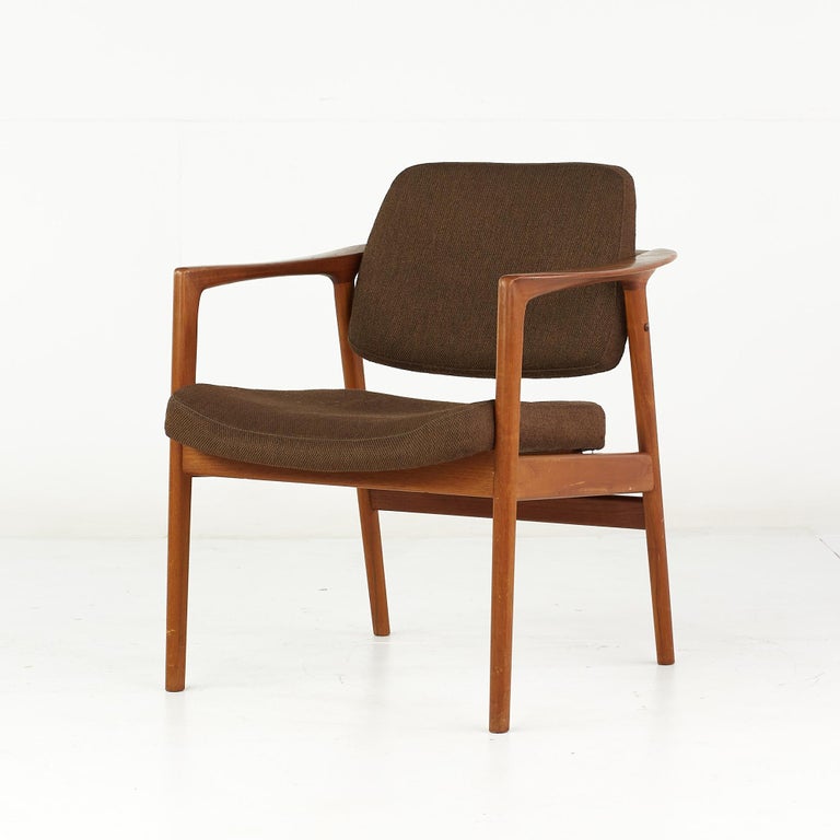 Late 20th Century Folke Ohlsson for Dux Mid Century Teak Arm Chairs, Pair For Sale